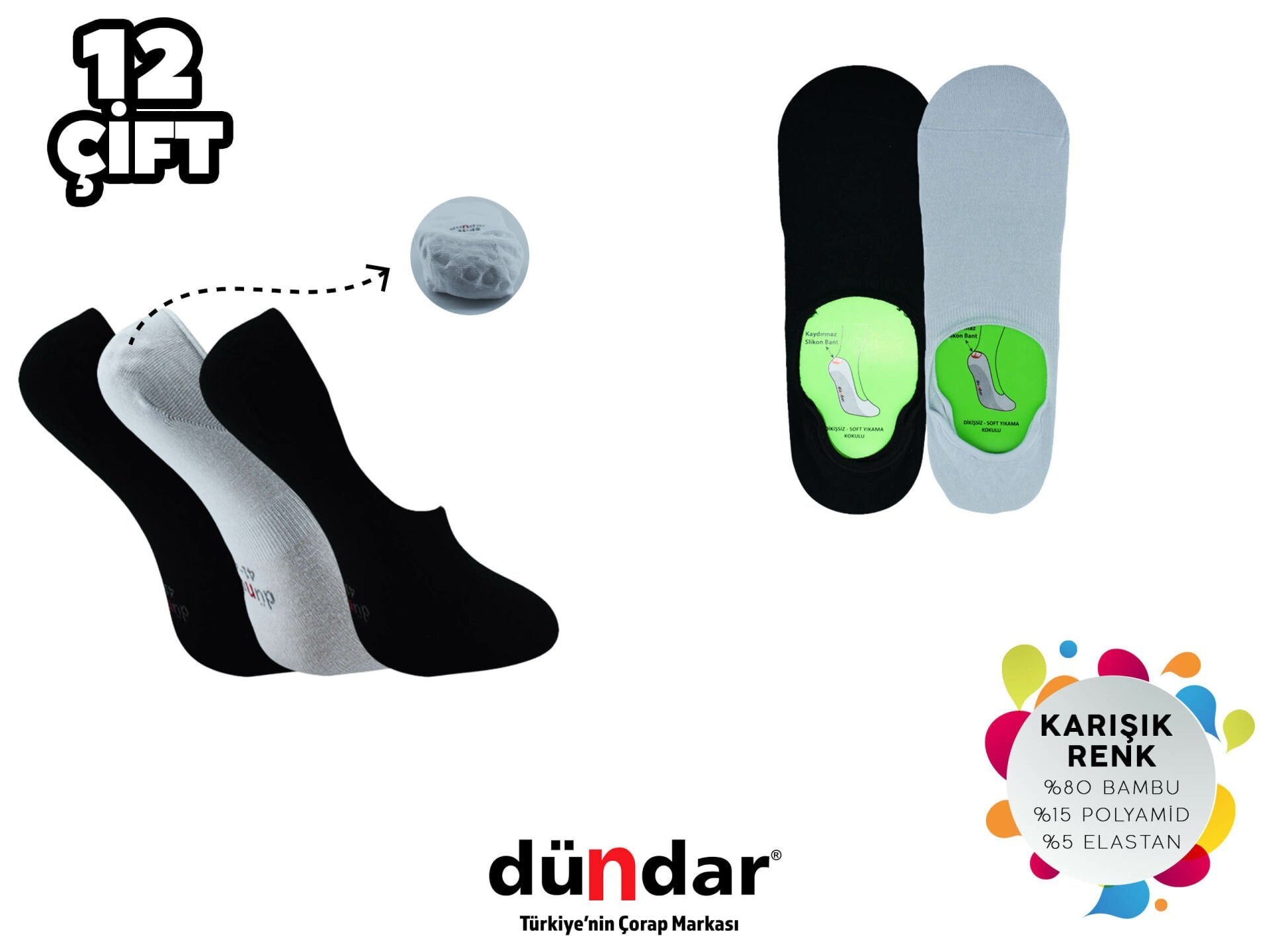 Dündar Dikişsiz Yıkamalı Kokulu Erkek Likralı Bambu Babet