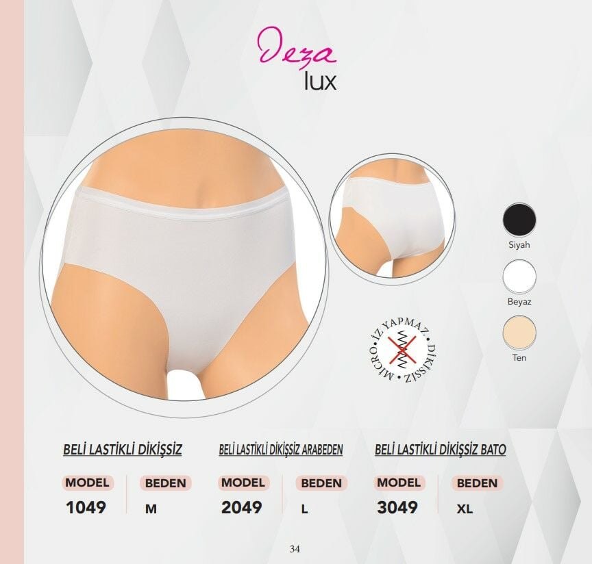 Dondeza 3049 XL Beden İz Yapmaz Lazer Kesim Külot