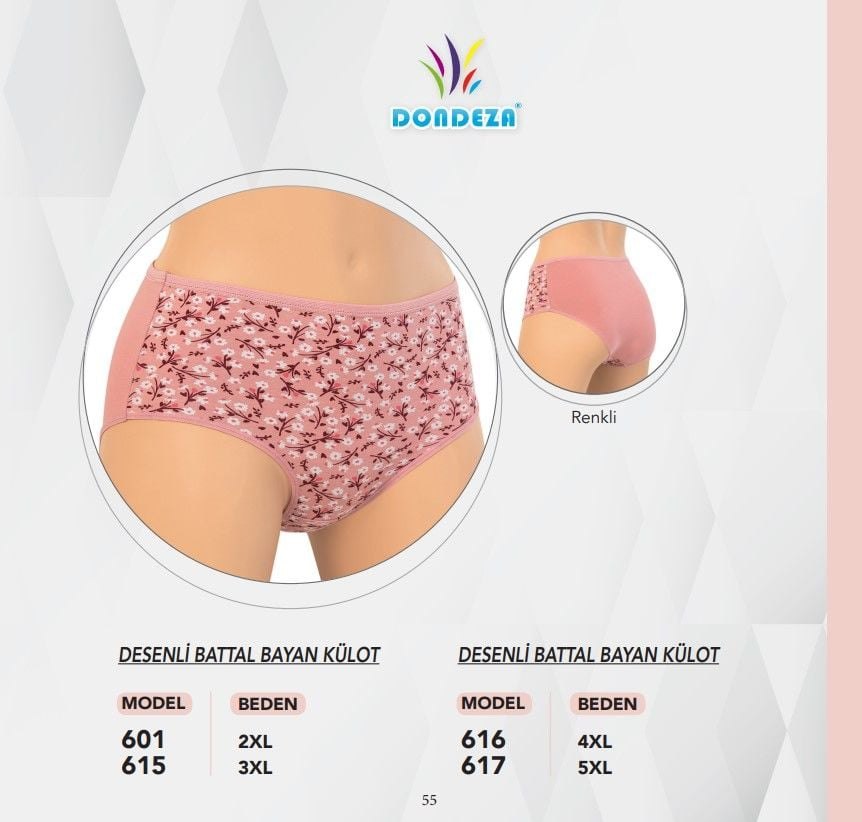 Dondeza 616 4XL Desenli Bayan Bato