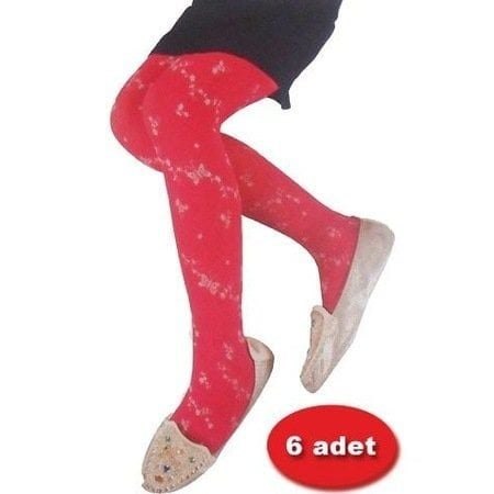 Dore Simli Desenli Baskılı Çocuk Külotlu Çorap