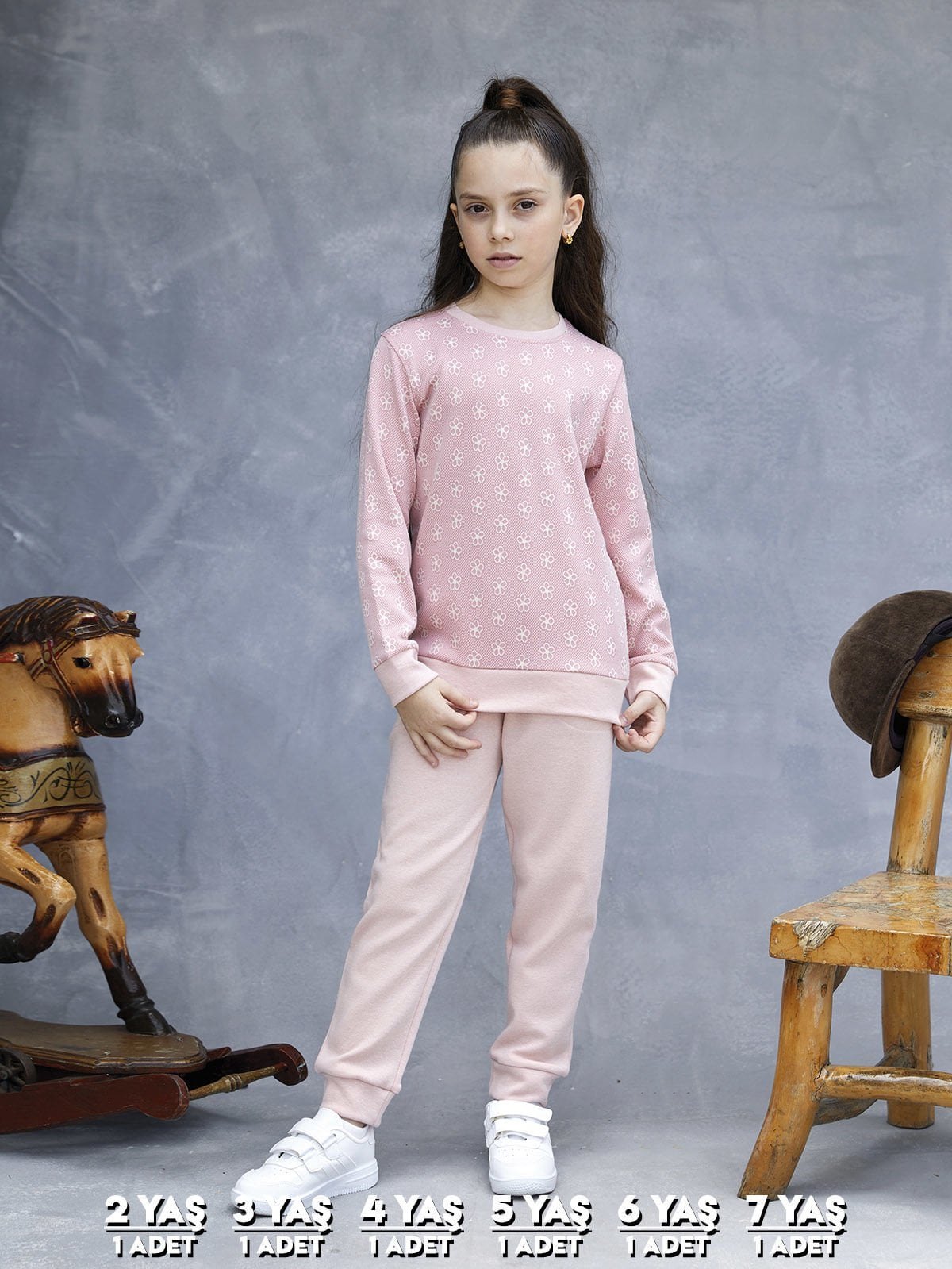 Elsima 3181 Kız Çocuk Uzun Kollu Pijama Takımı (2-3-4-5-6-7 Yaş)