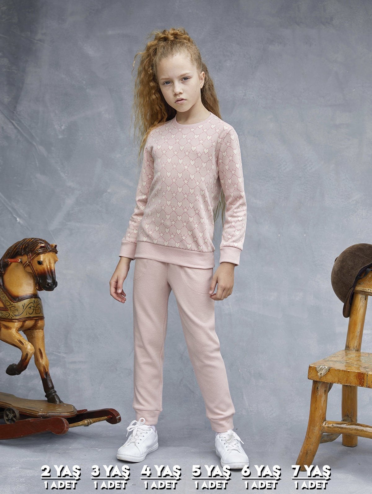 Elsima 3183 Kız Çocuk Uzun Kollu Pijama Takımı (2-3-4-5-6-7 Yaş)