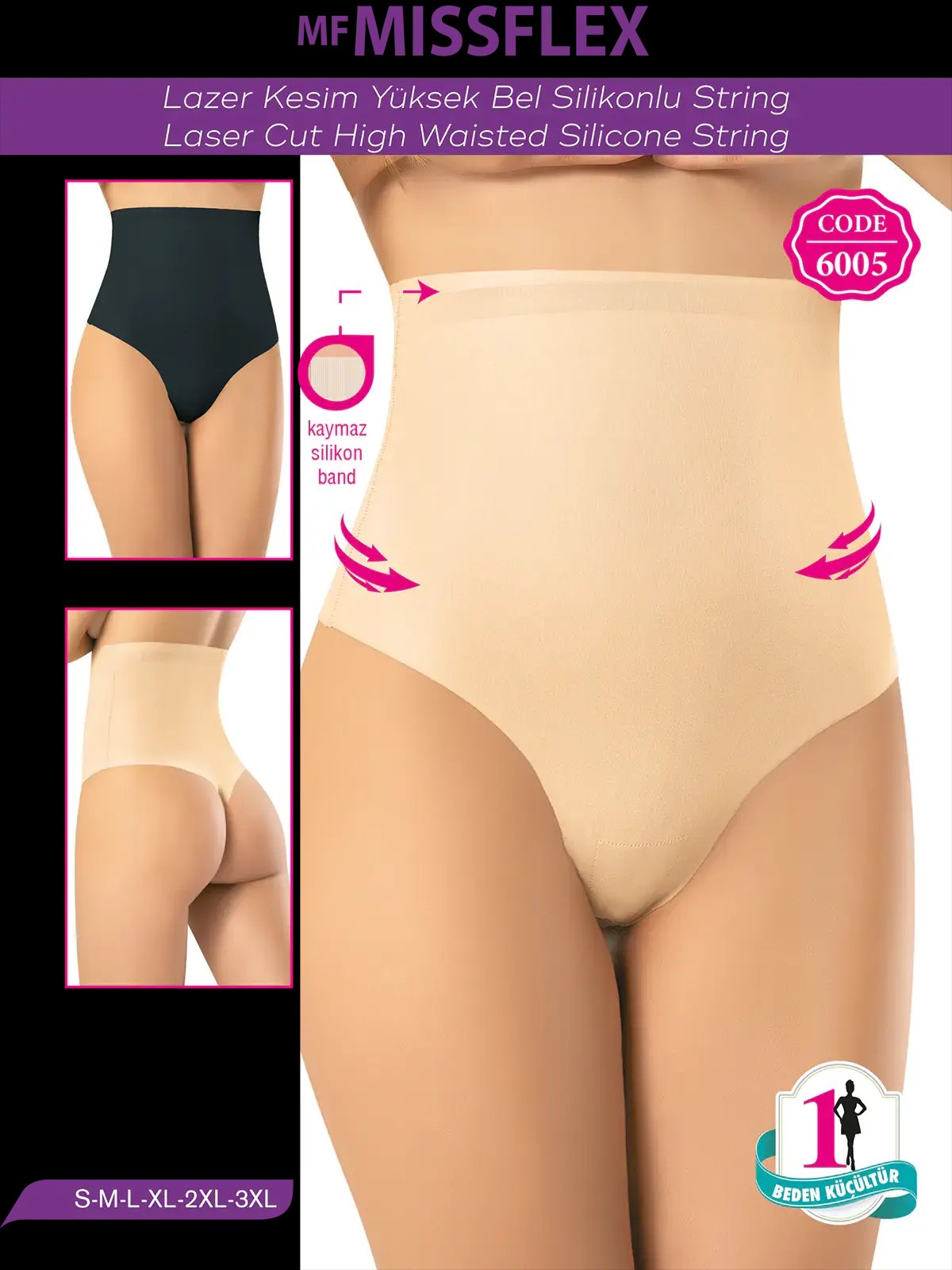 MF MISS FLEX 6005 Lazer Kesim Yüksek Bel String