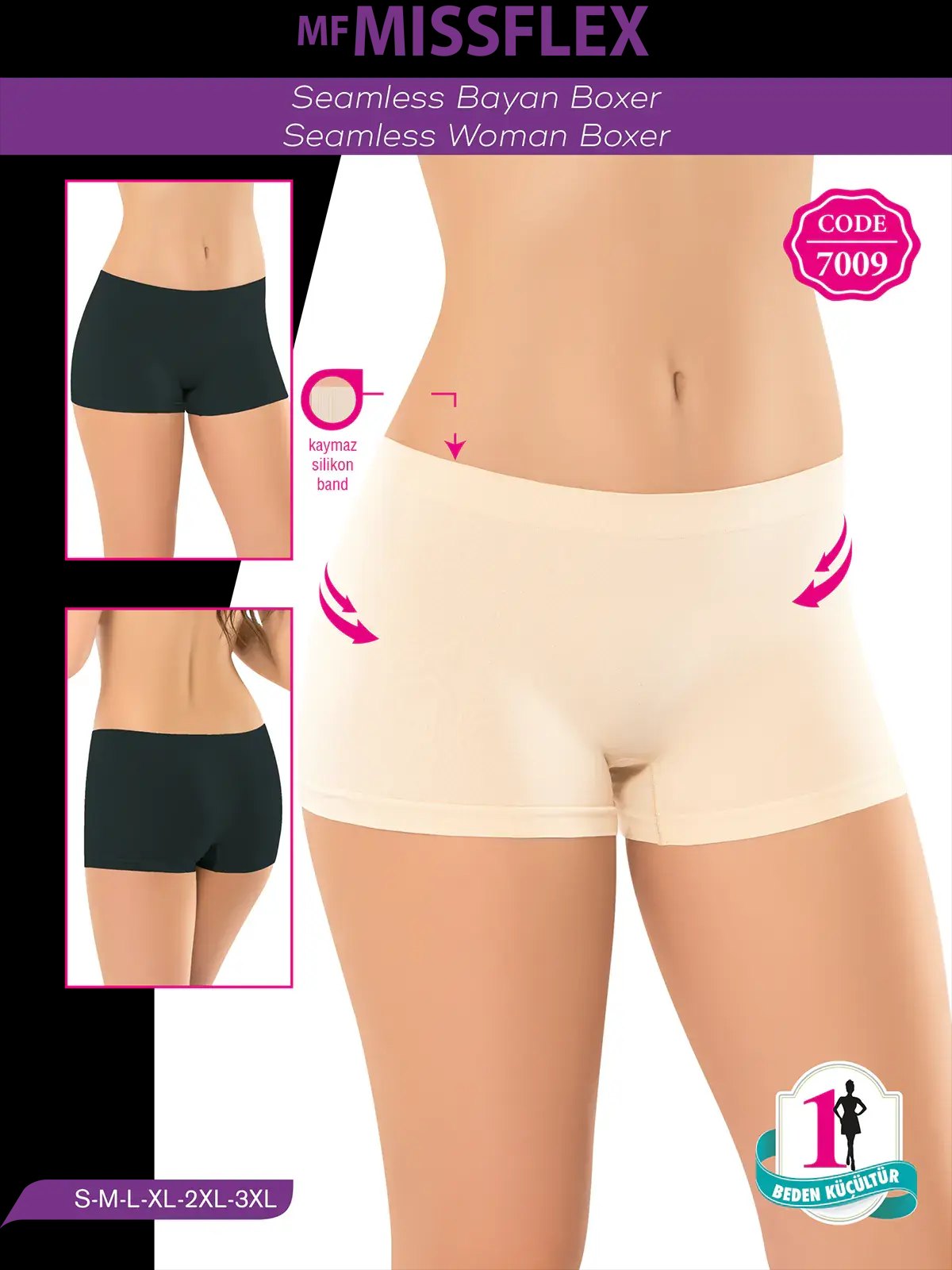 MF MISS FLEX 7009 Dikişsiz Seamless Boxer