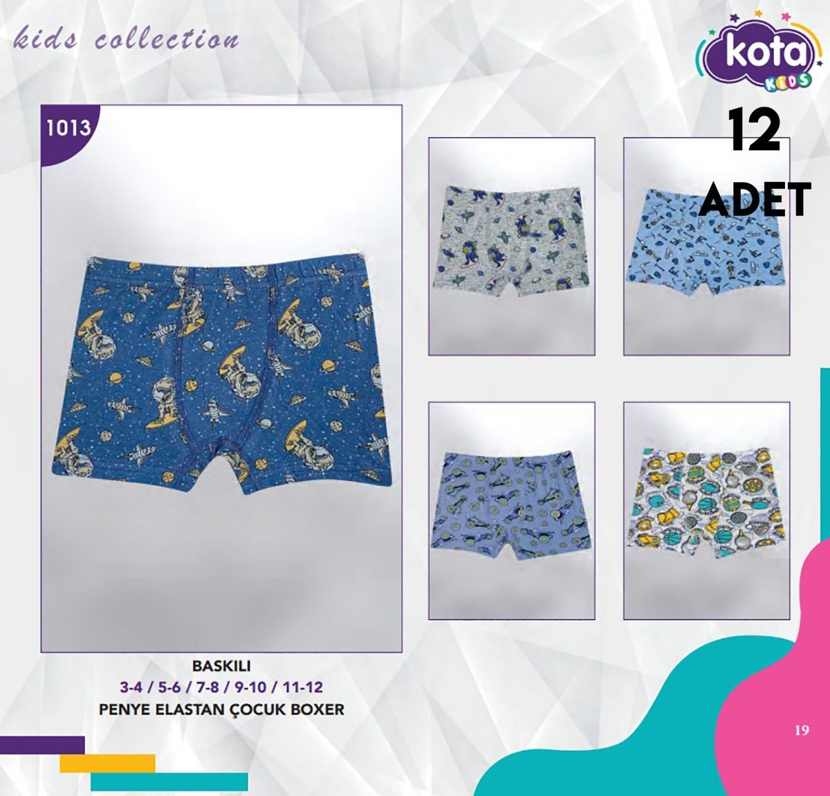 Kota 1013 Baskılı Erkek Çocuk Boxer