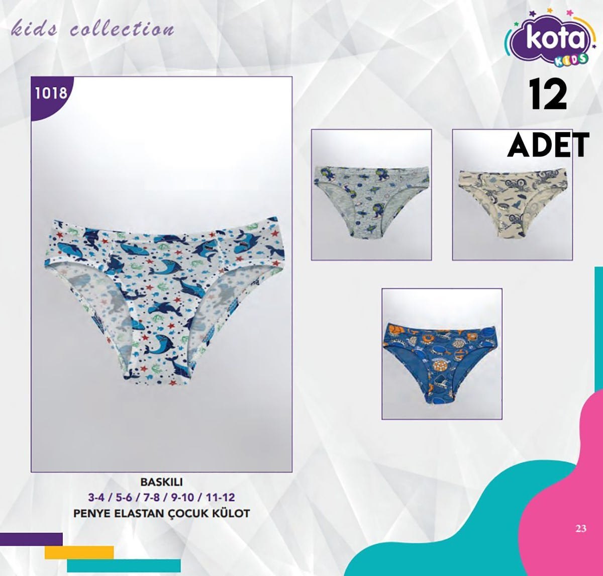 Kota 1018 Desenli Erkek Çocuk Külot