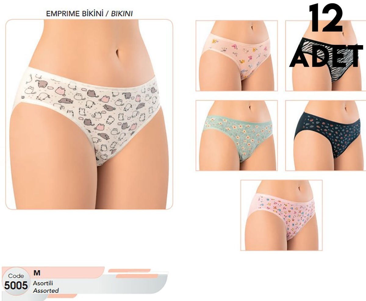 Kota 5005 (M-L-XL-2XL-3XL) Bayan Desenli Bikini