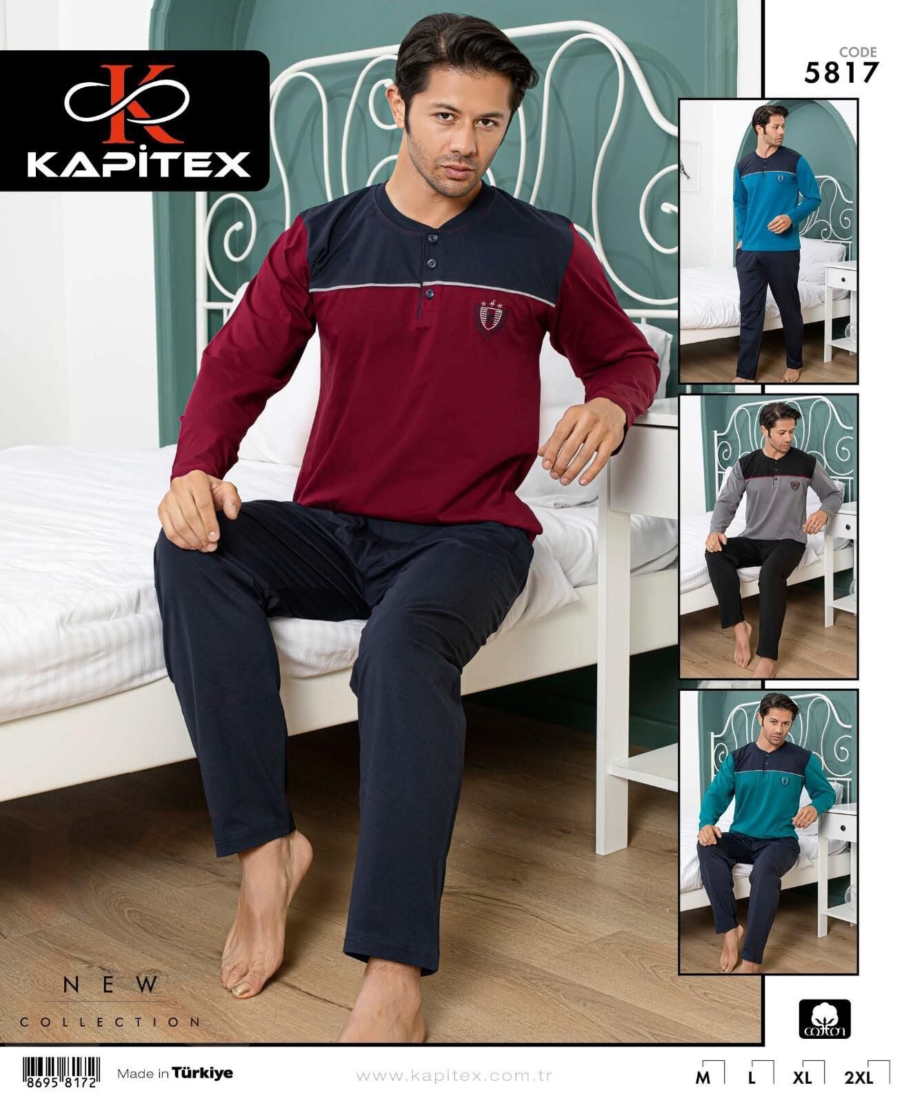 Kapitex 5817 Erkek Uzun Kol Pijama Takım
