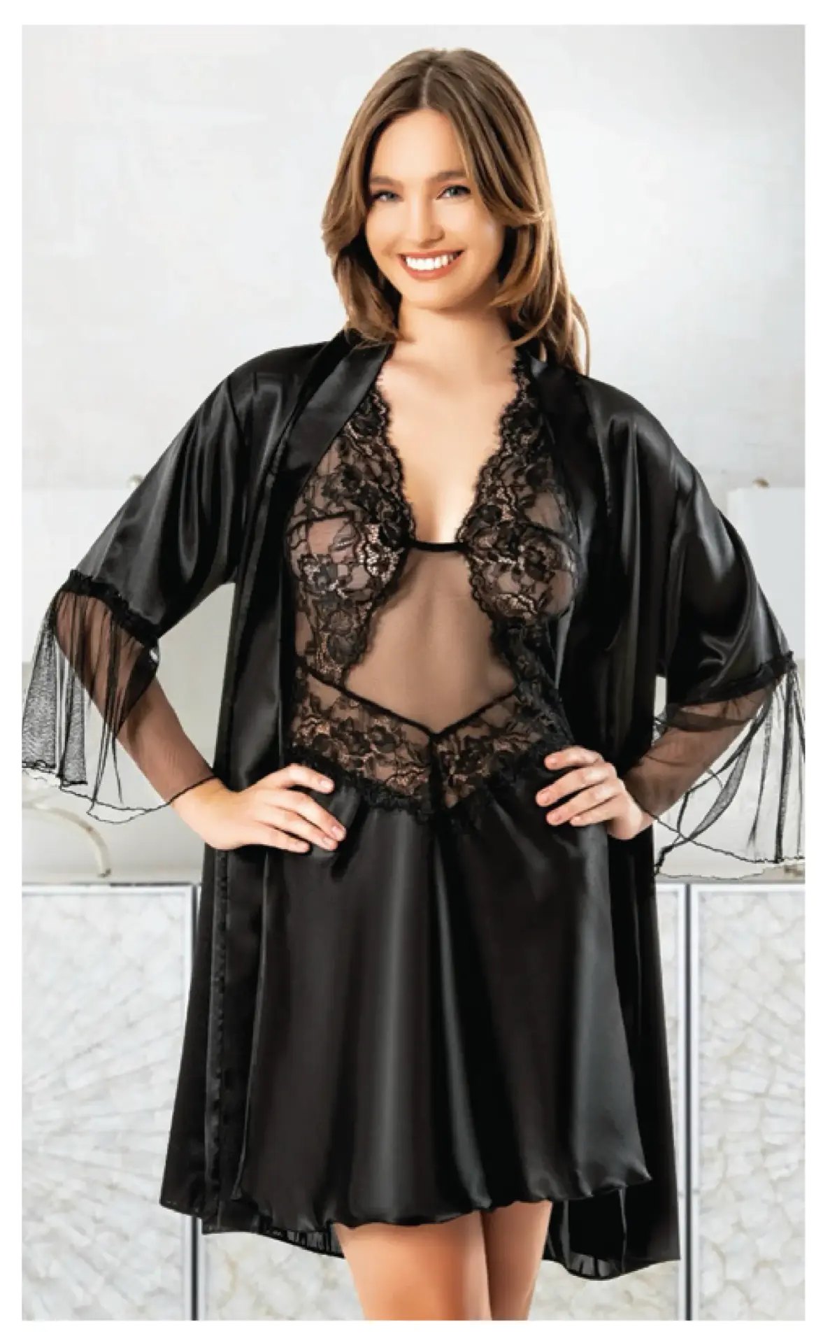 Miss Laris 5058 (M-L-XL) Bayan İkili Saten Takım