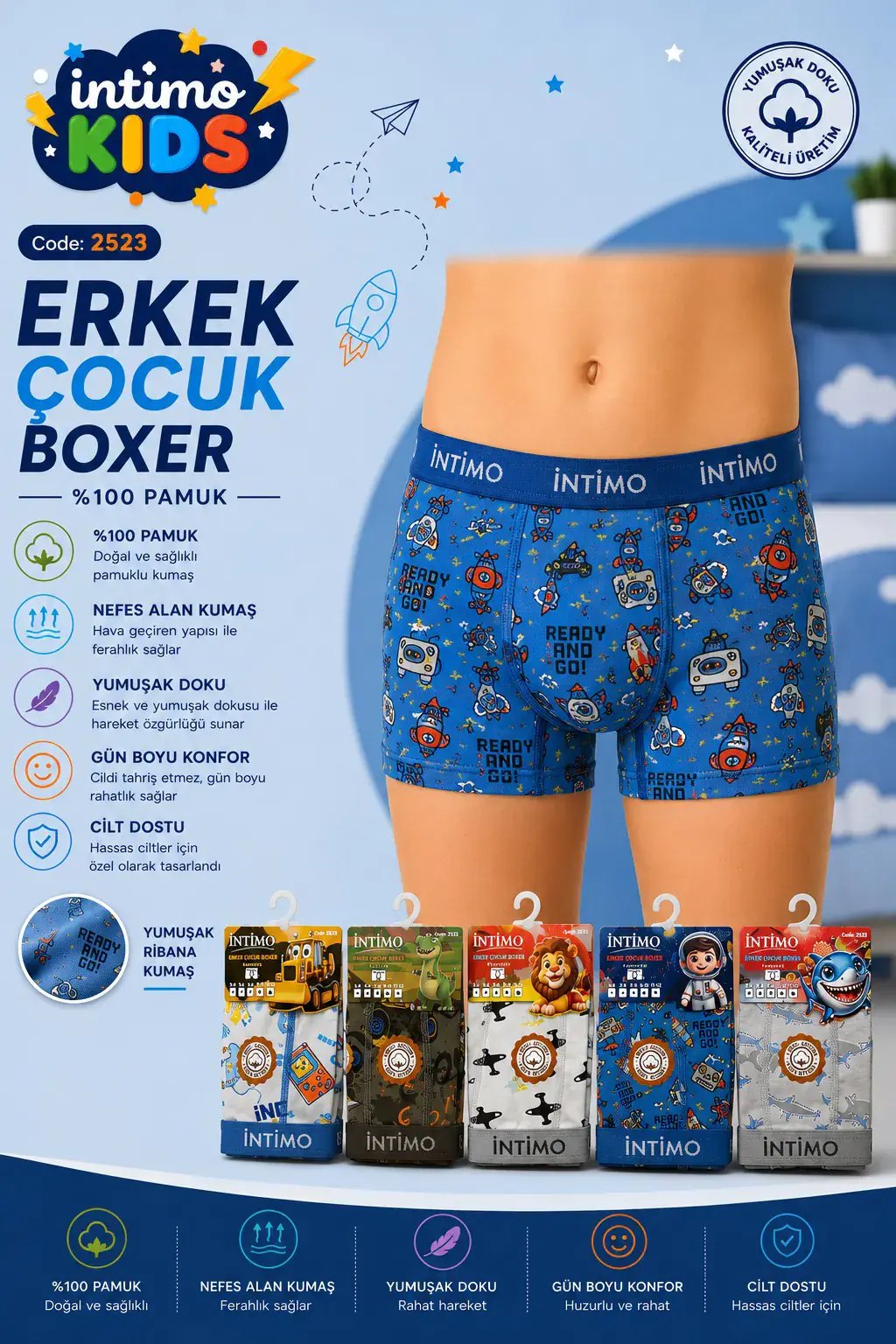 İntimo 2523 Empirme Erkek Çocuk Boxer