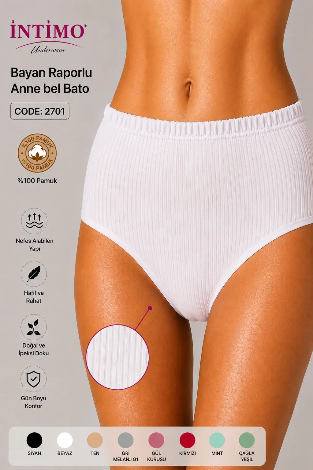 İntimo 2701 (L-XL-XXL) Raporlu Bayan Bato