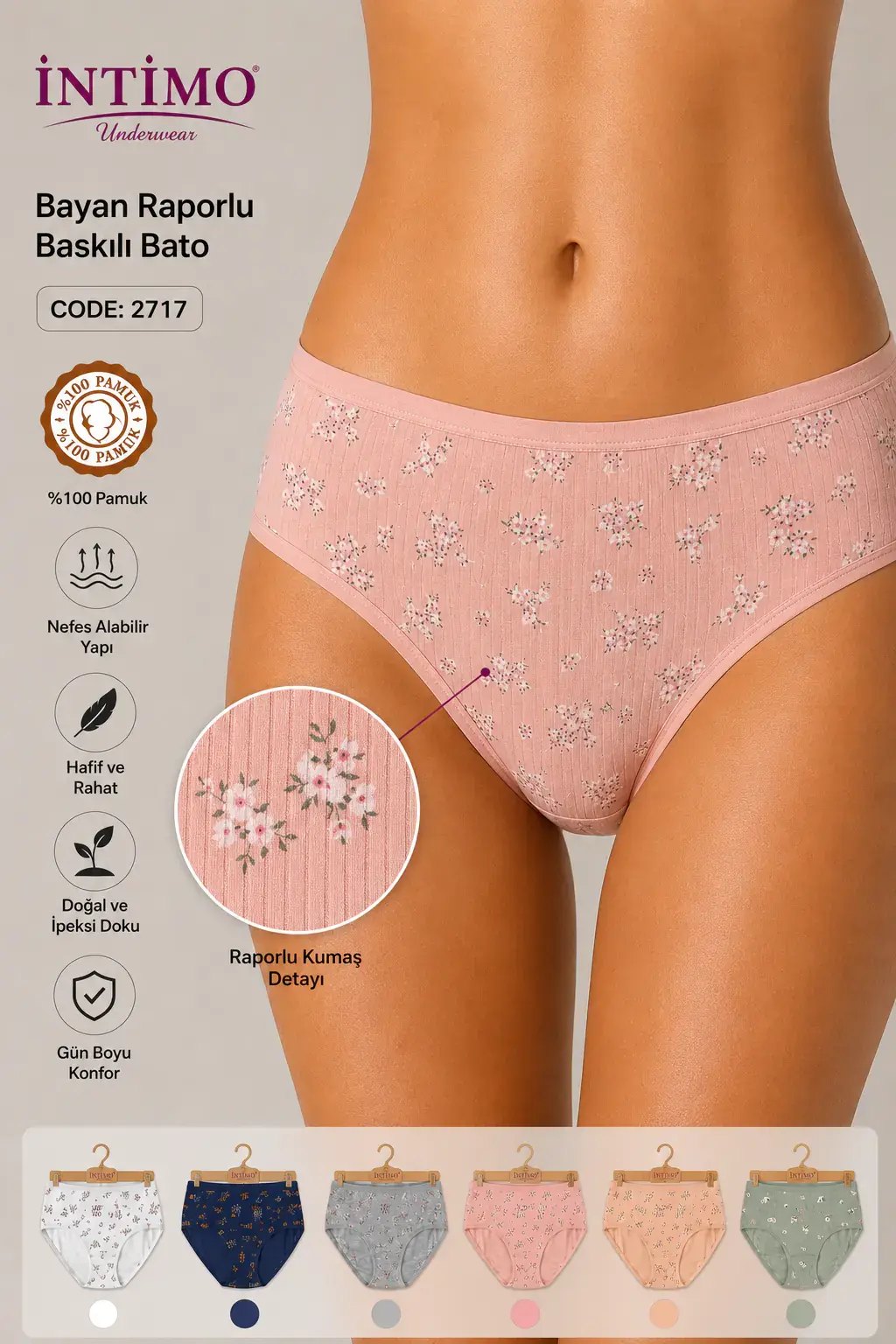 İntimo 2717 (M-L-XL) Raporlu Empirme Biyeli Bayan Bato