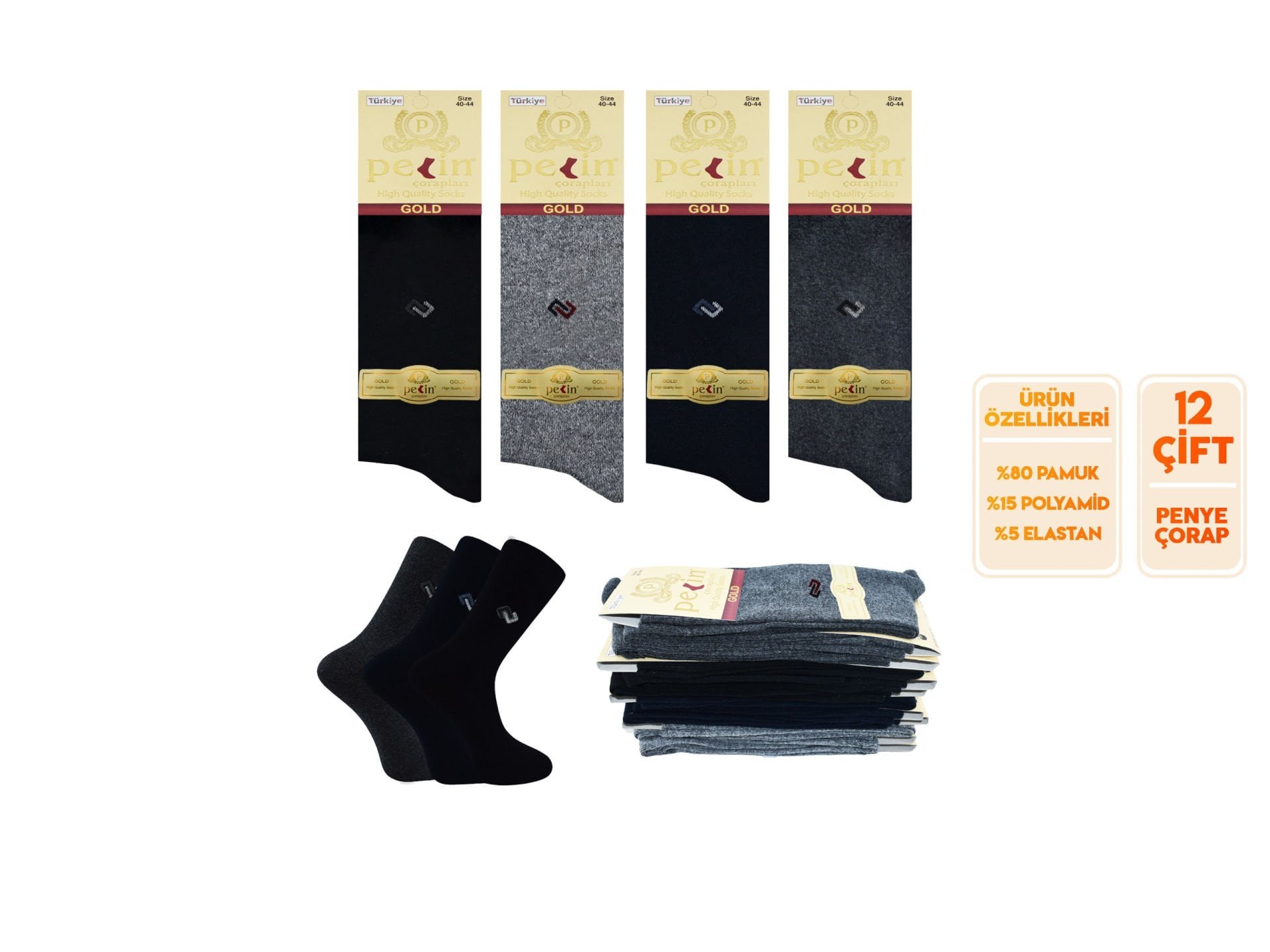 Pelin 1-25 Erkek Likralı Çorap
