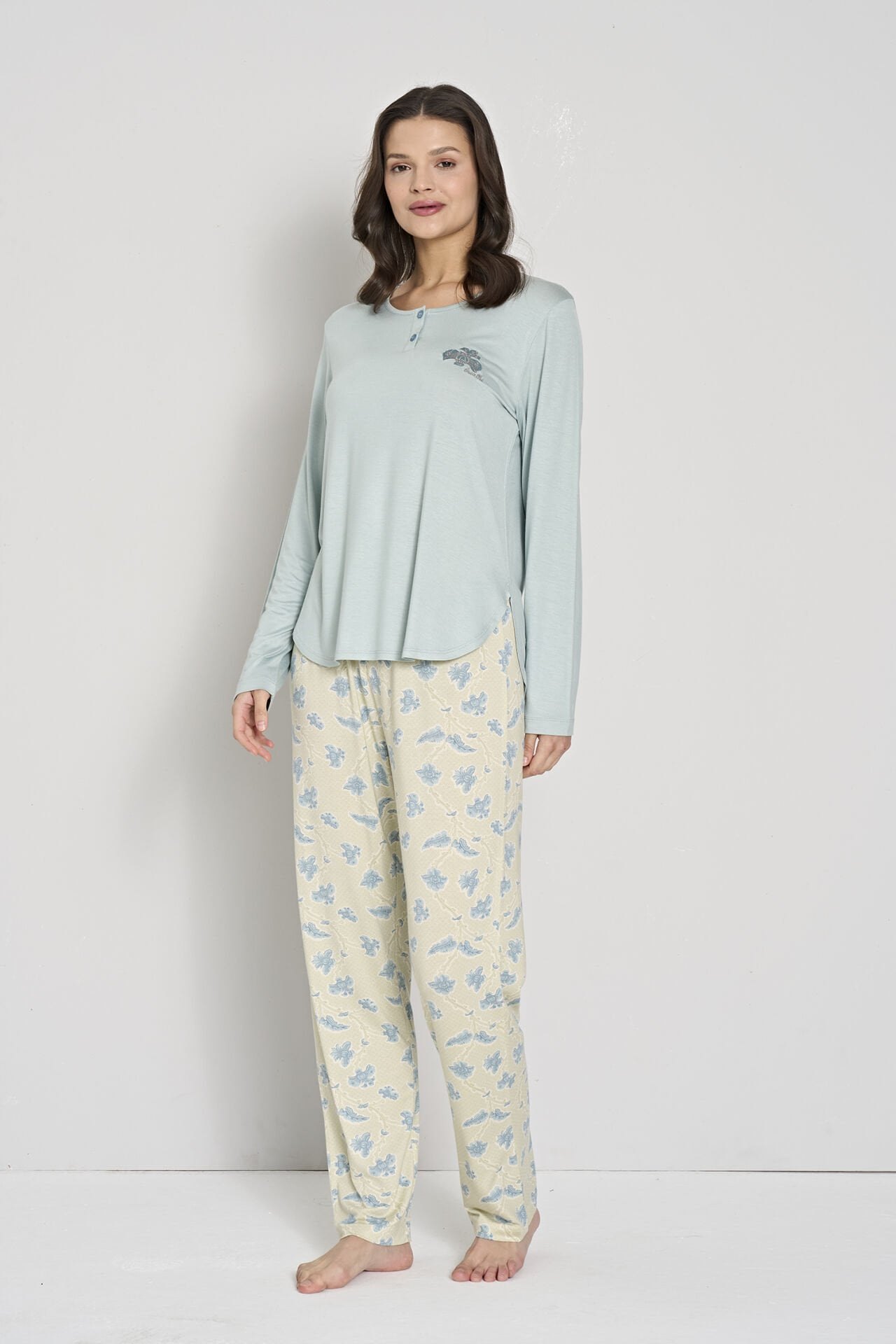 Pijadore 1908 (2XL-3XL-4XL-5XL) Battal Beden Uzun Kollu Bayan Pijama Takım