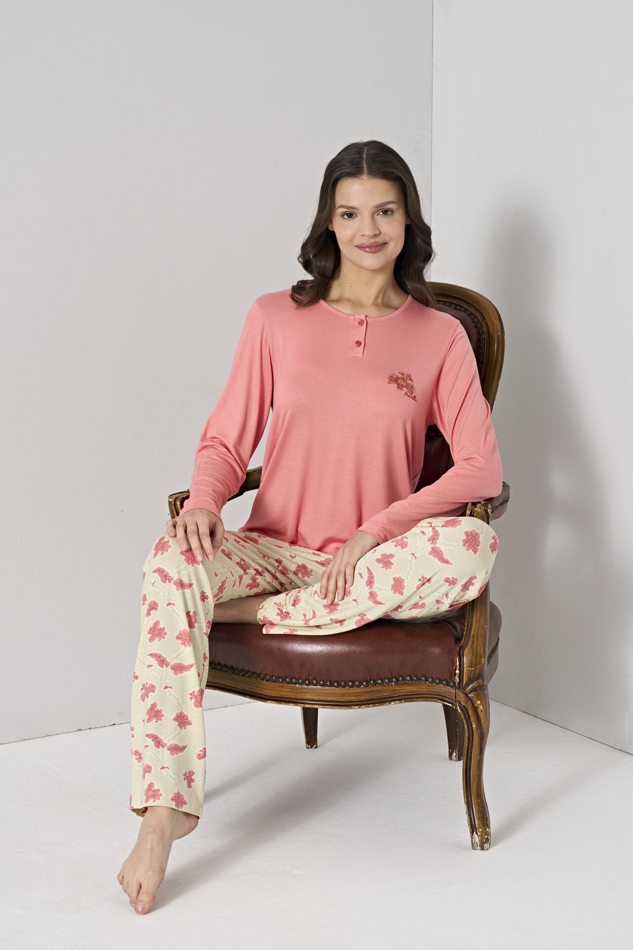 Pijadore 1908 (M-L-XL-XXL) Uzun Kollu Bayan Pijama Takım