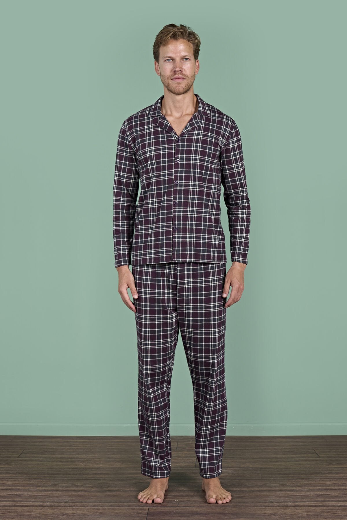 Pijadore 1954 (M-L-XL-XXL) Uzun Kollu Erkek Pijama Takım