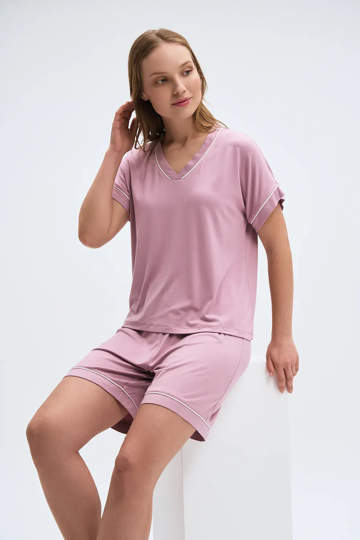 Pijadore 2006 (M-L-XL-XXL) Kısa Kollu Bayan Şortlu Takım