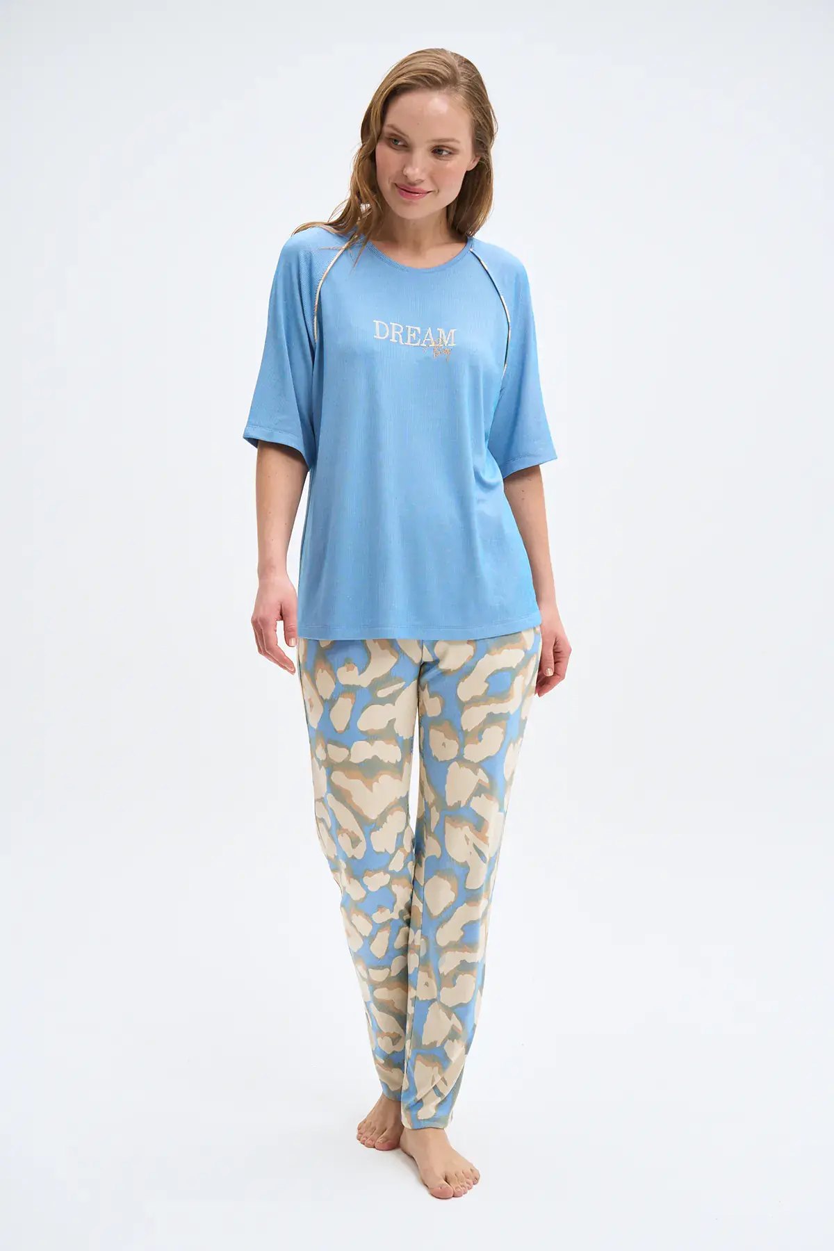 Pijadore 2025 (M-L-XL-XXL) Kısa Kollu Bayan Pijama Takım