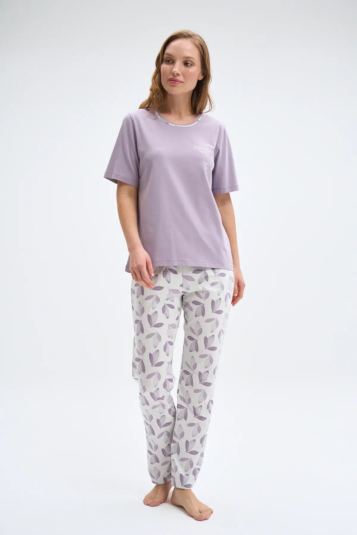 Pijadore 2055 (M-L-XL-XXL) Kısa Kollu Bayan Pijama Takım