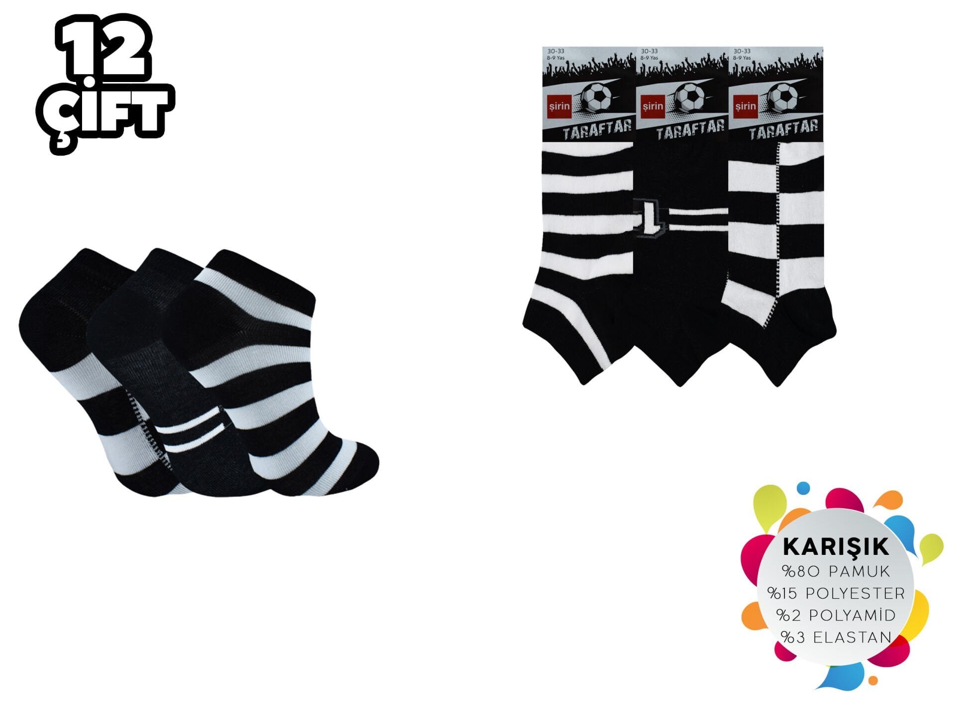 Şirin 004-BJK Taraftar Çocuk Patik Çorap