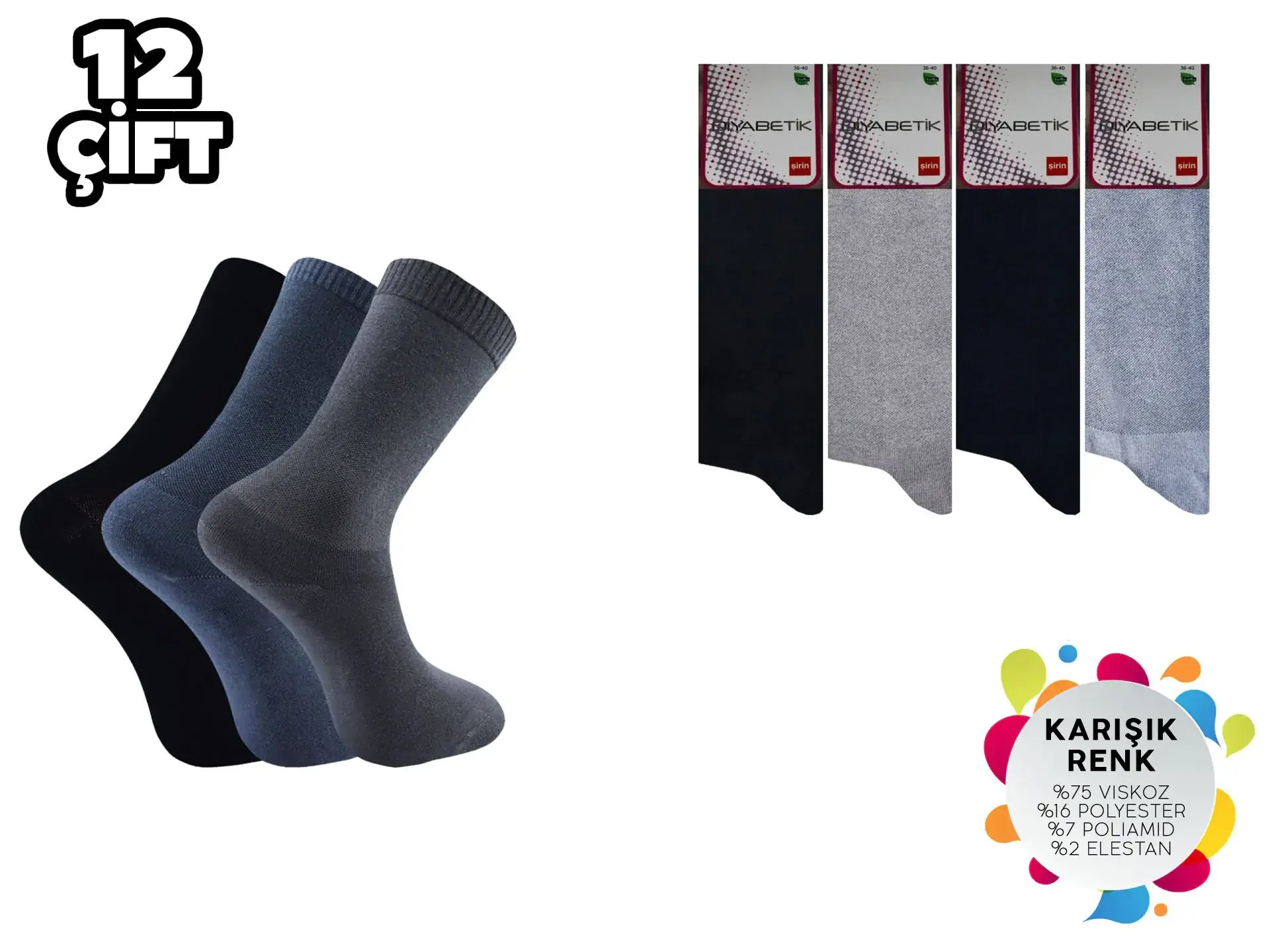 Şirin 4100 Bambu Diyabetik Bayan Çorabı