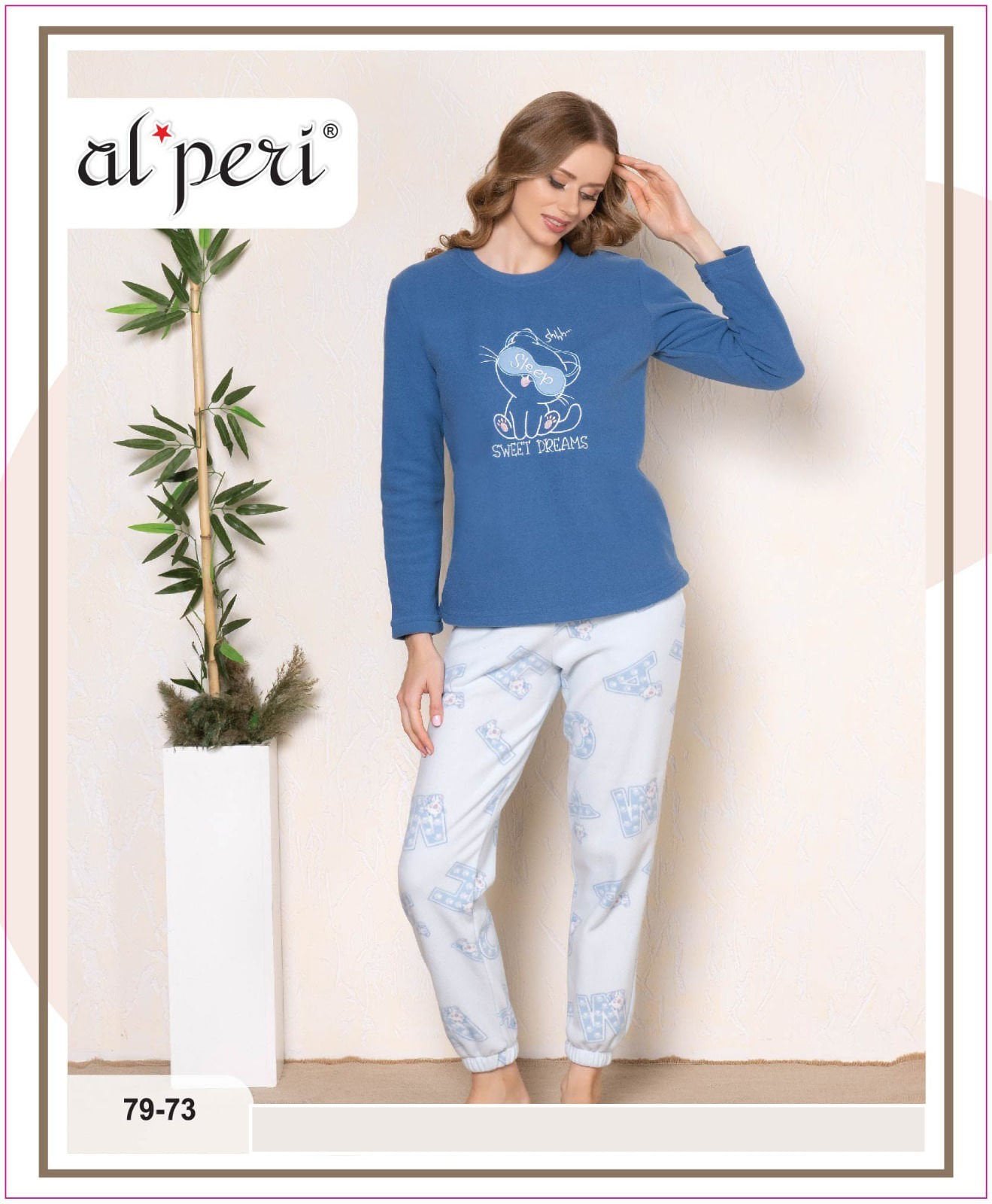 Alperi 79-73 Velsoft Bayan Uzun Kollu Pijama Takımı