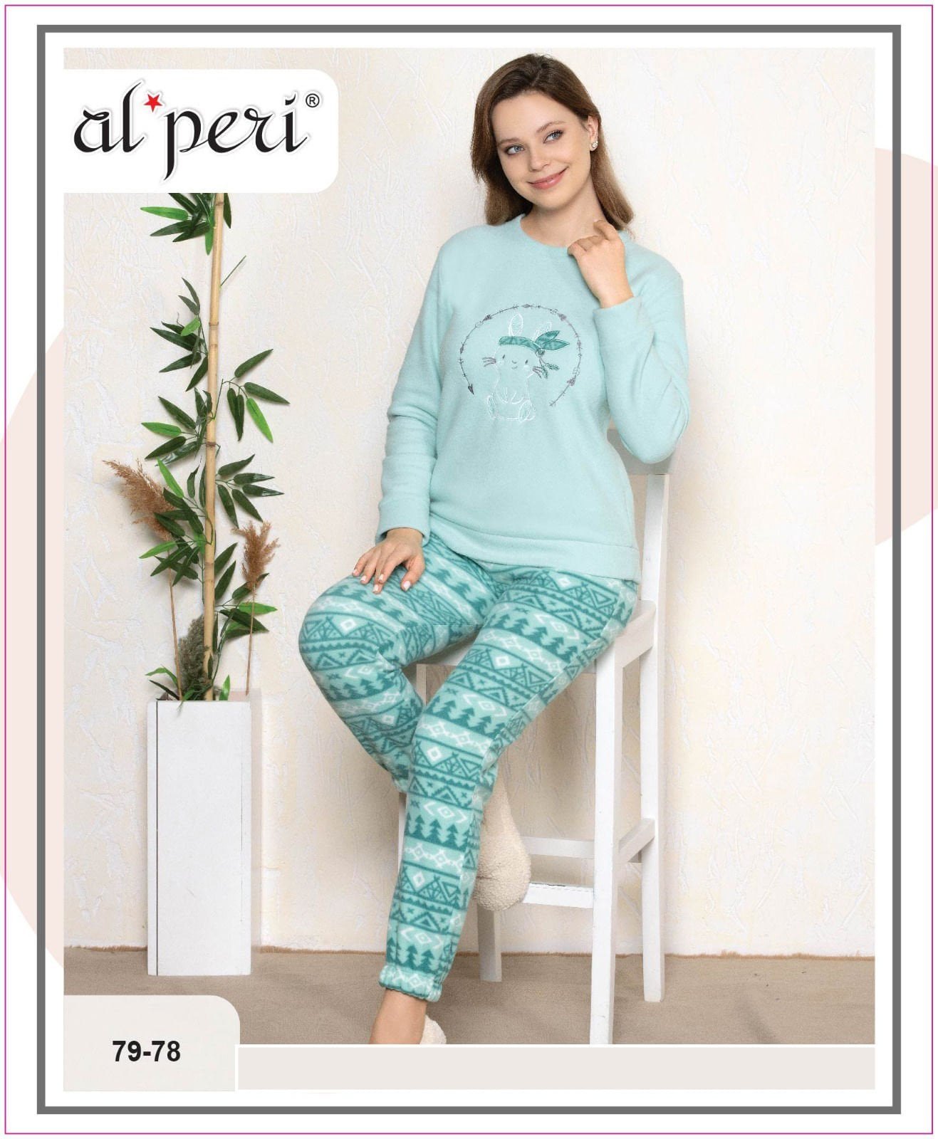Alperi 79-78 Velsoft Bayan Uzun Kollu Pijama Takımı
