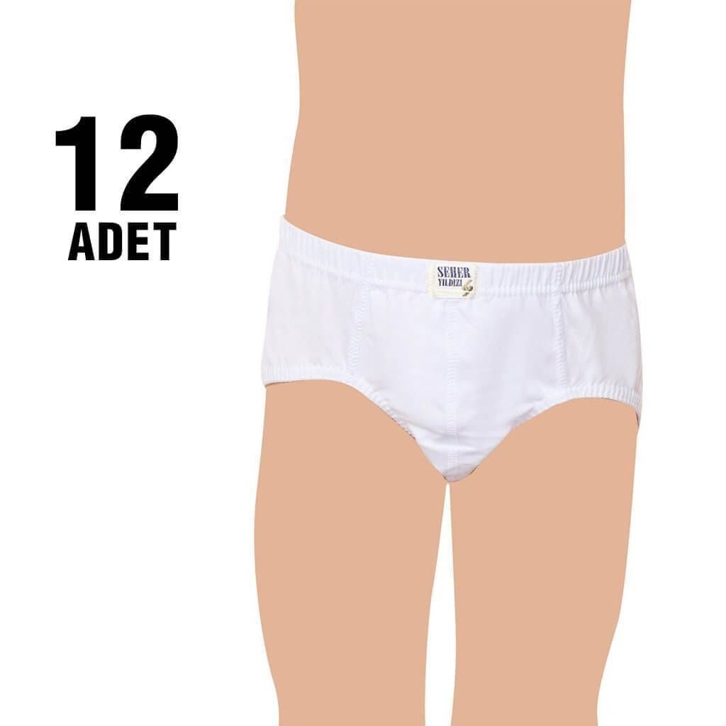 Seher 0037 Beyaz Erkek Çocuk Penye Kom Slip Külot