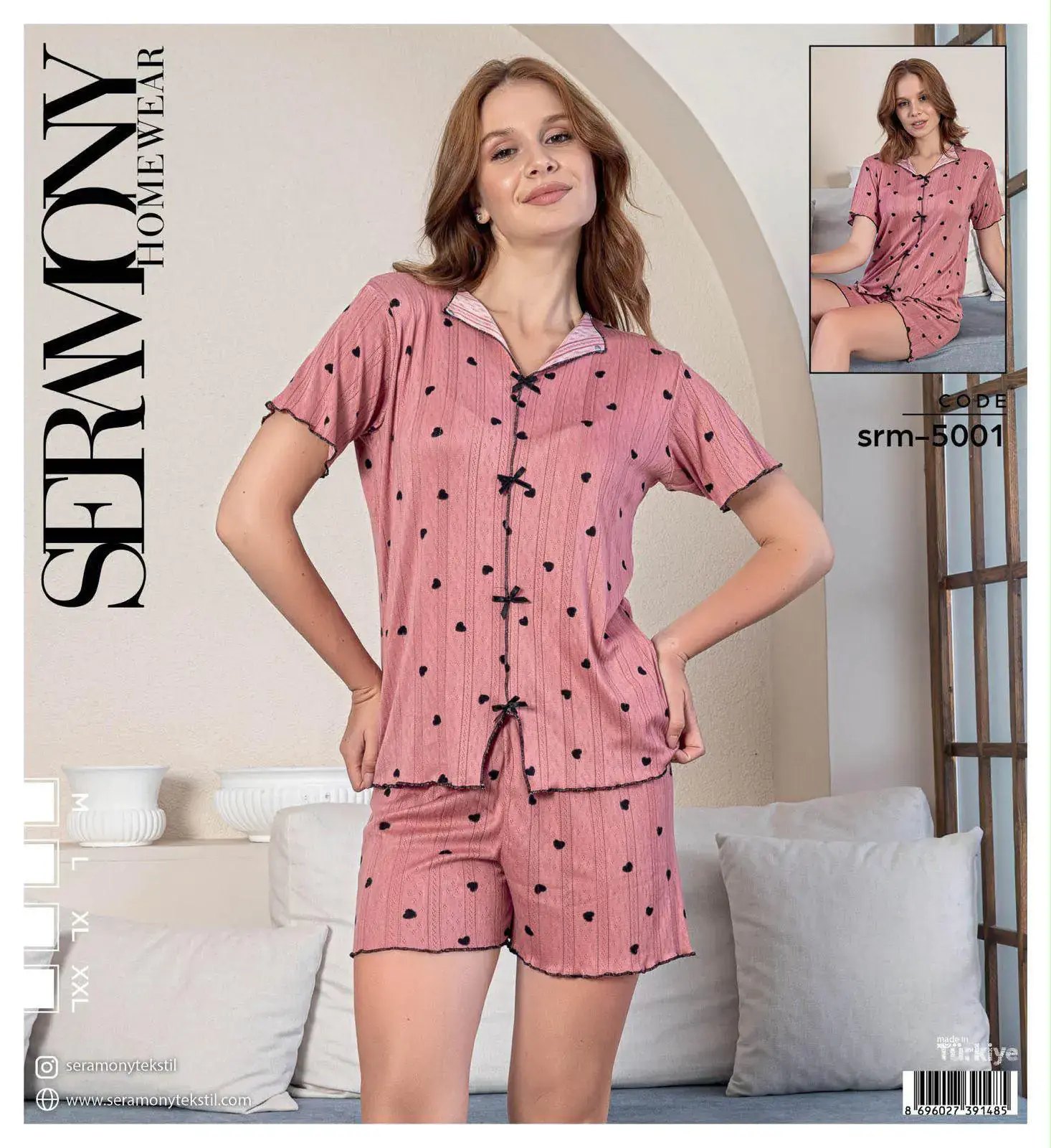 Seramony 5001 (S-M-L-XL) Bayan Ultra Soft Milan Şortlu Takım