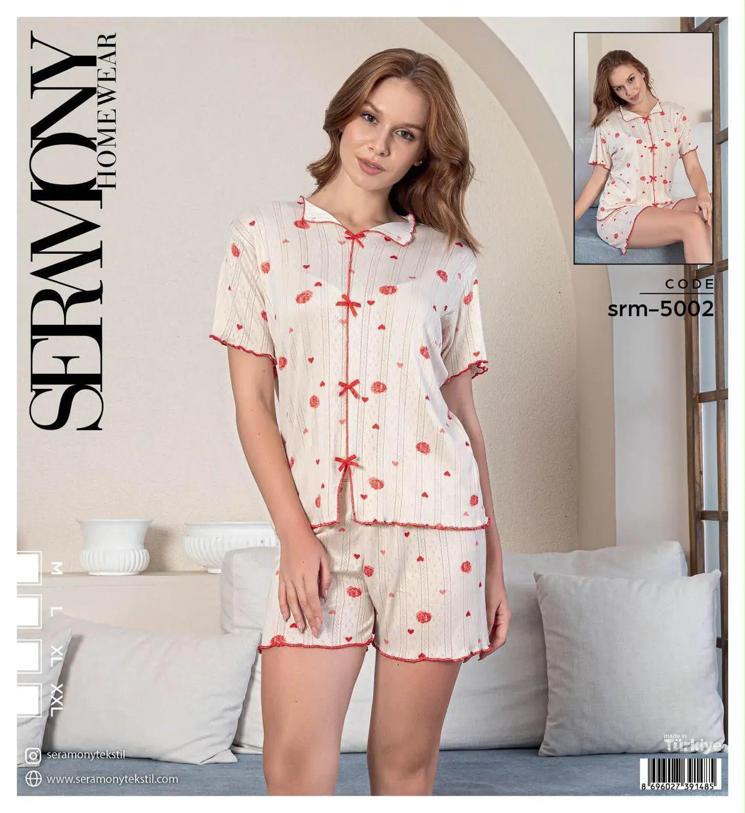Seramony 5002 (S-M-L-XL) Bayan Ultra Soft Milan Şortlu Takım