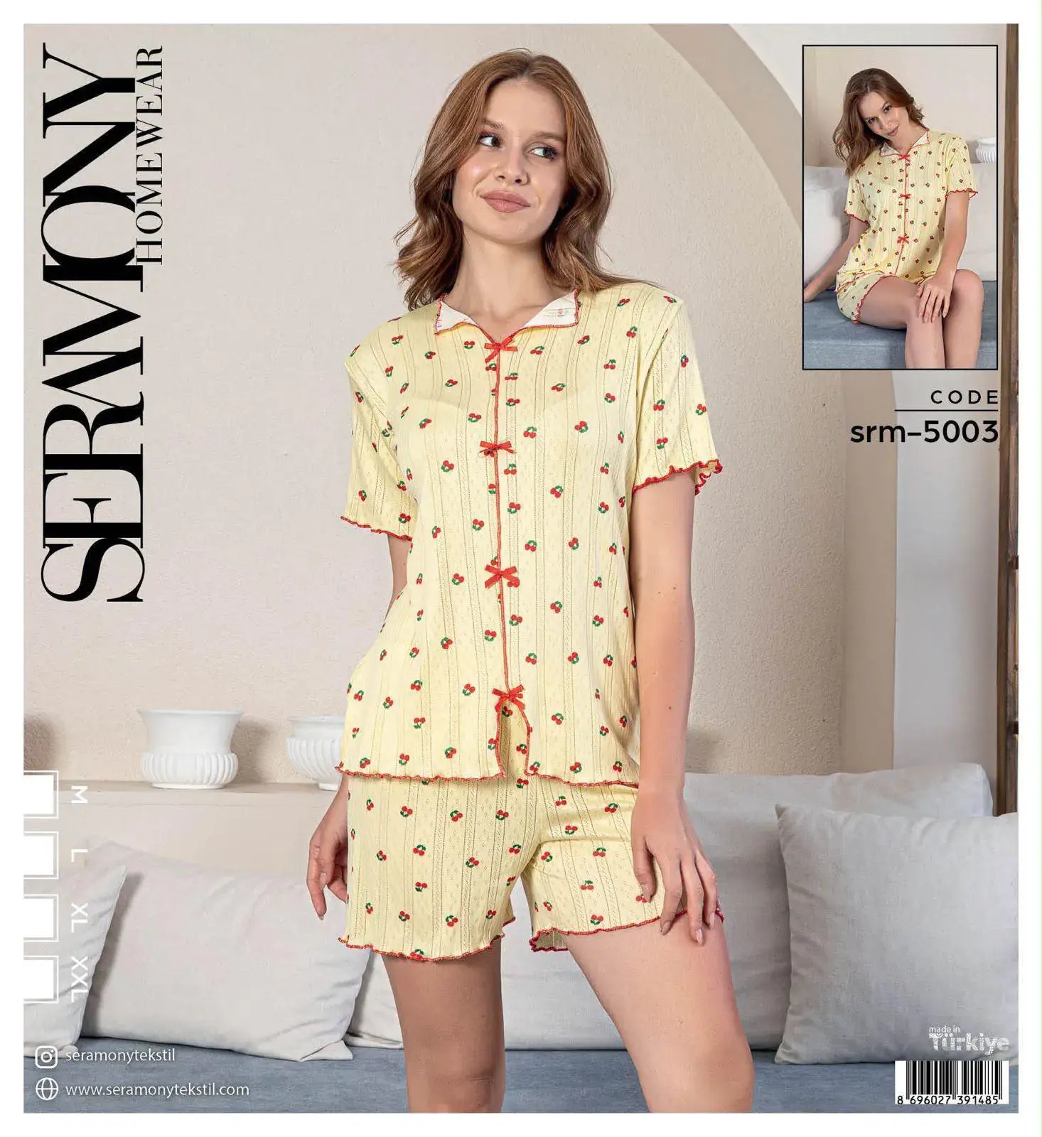 Seramony 5003 (S-M-L-XL) Bayan Ultra Soft Milan Şortlu Takım