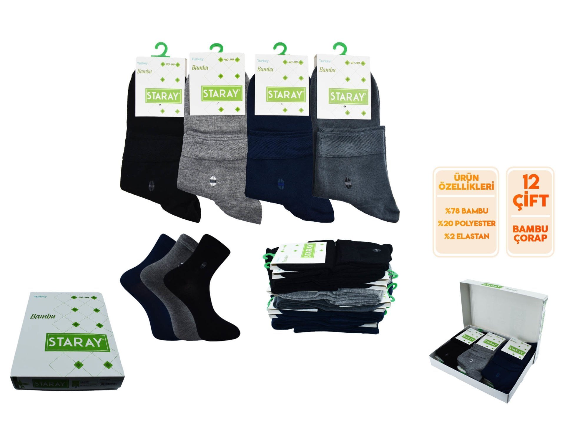 Staray 0548 Bambu Yarım Konç Erkek Patik