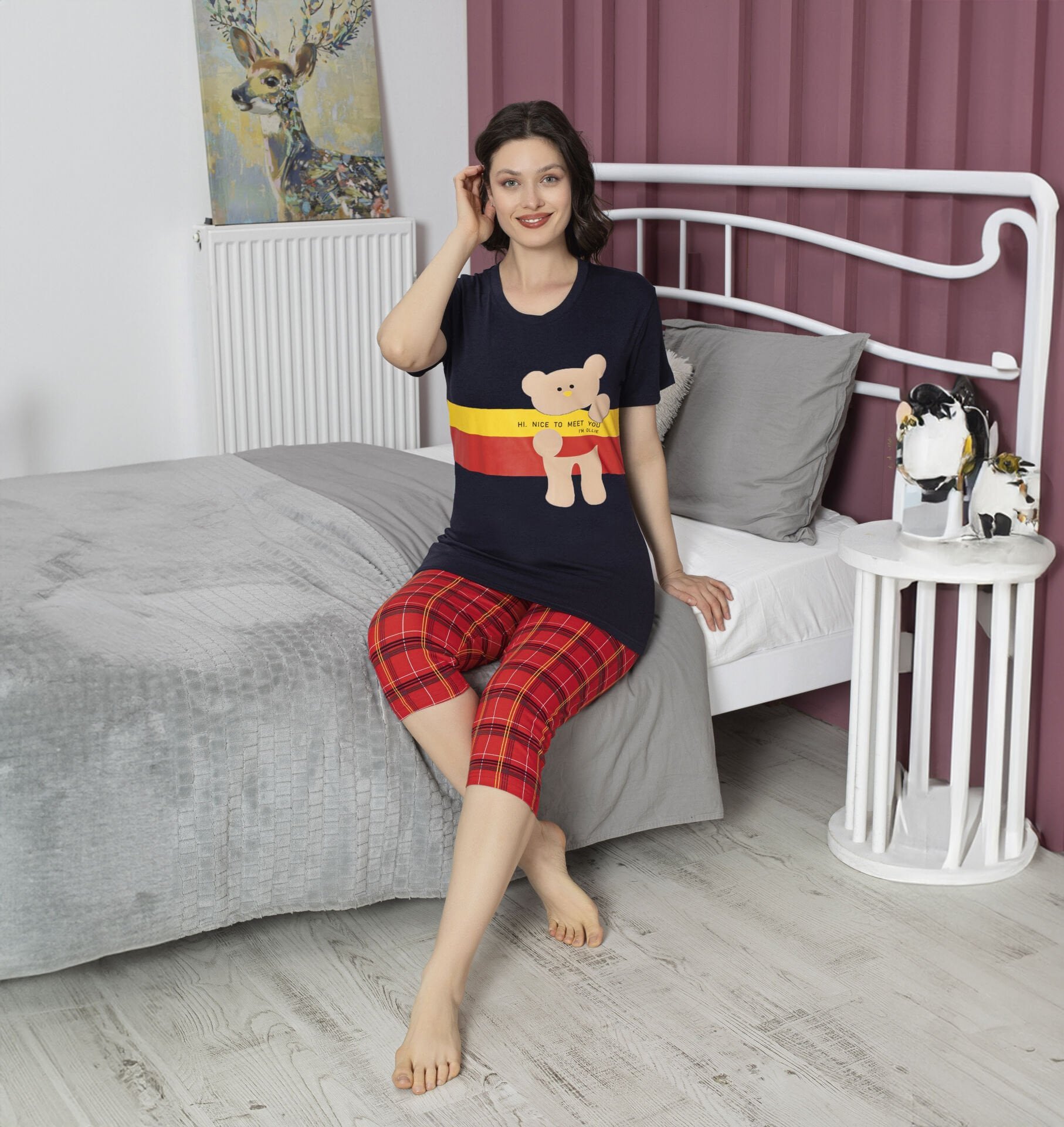 Tekten 4510 (M-L-XL-XXL) Bayan Kısa Kollu Kapri Takım
