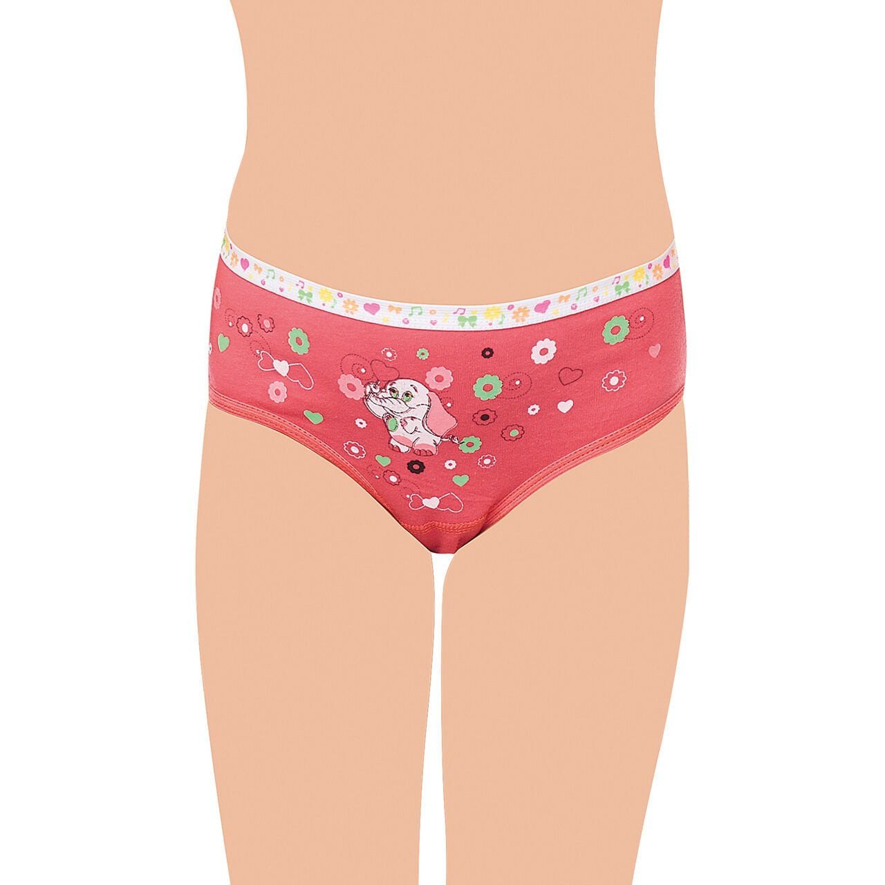 Tutku 0832 Elastan Kız Çocuk Önü Baskılı Slip Külot