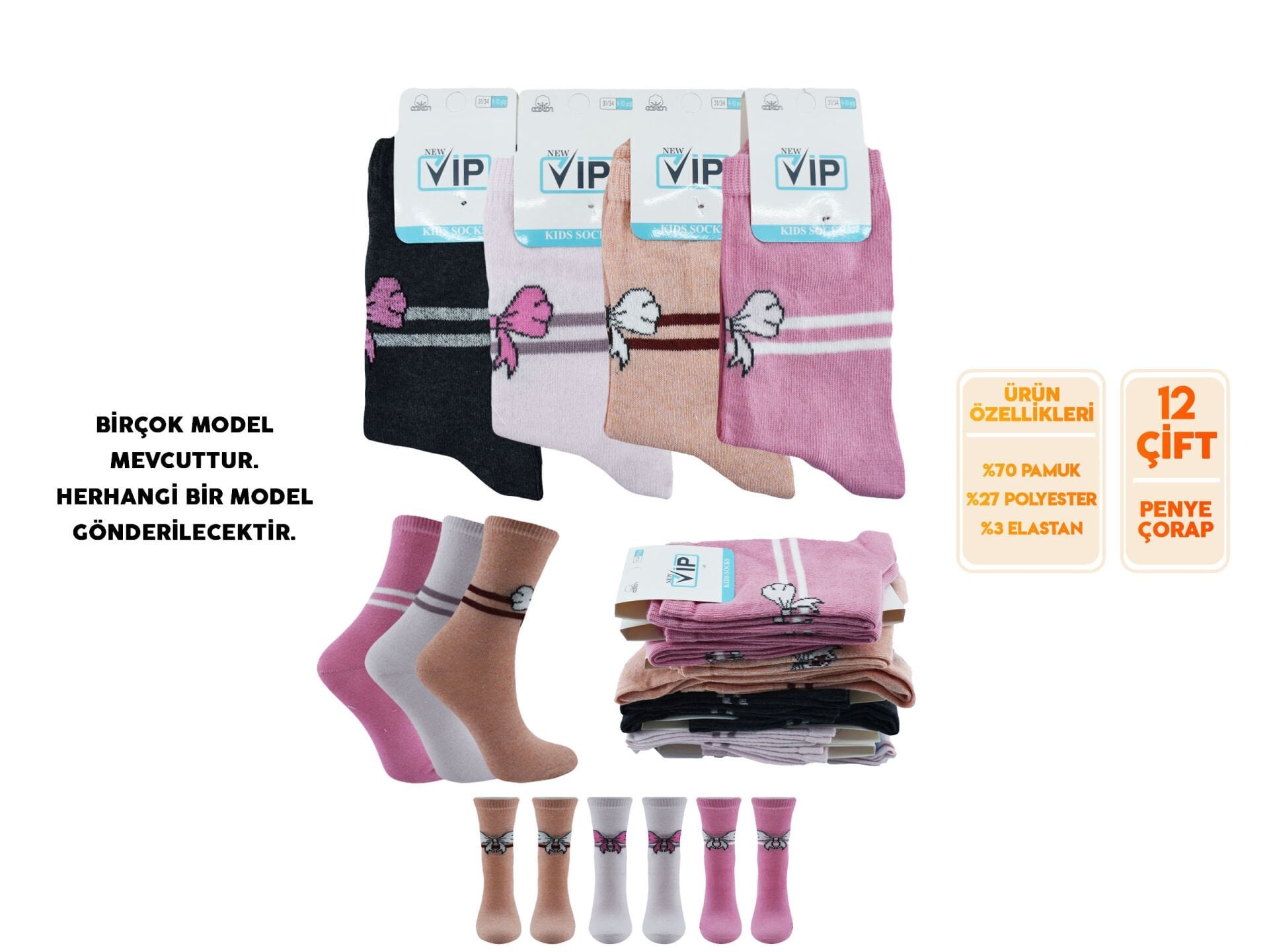 Vip 207 (3-12 Yaş) Kız Erkek Çocuk Çorap