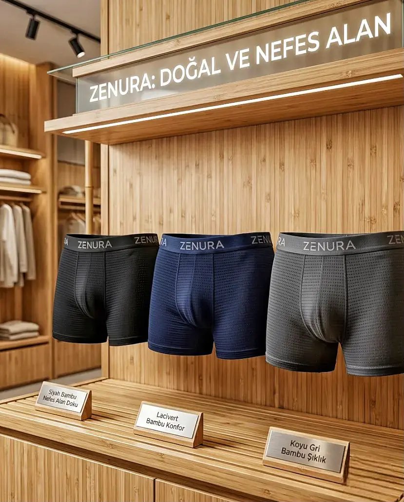 Zenura 2402 Bambu Nefes Alan Erkek Boxer
