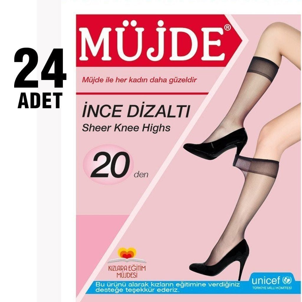 Müjde 20 Den İnce Dizaltı Çorap