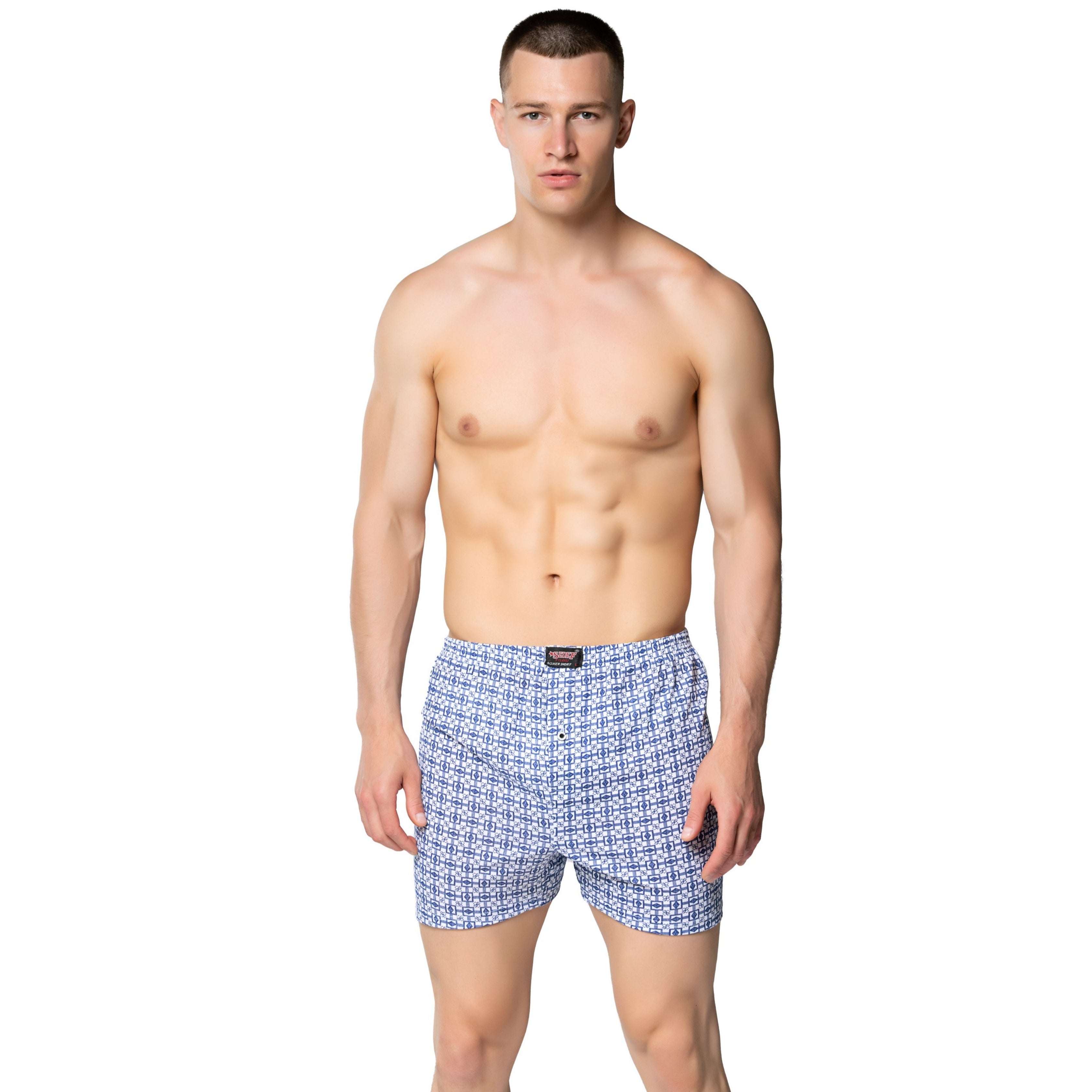 Sedef 1012 Erkek Penye Empirme Desenli Boxer