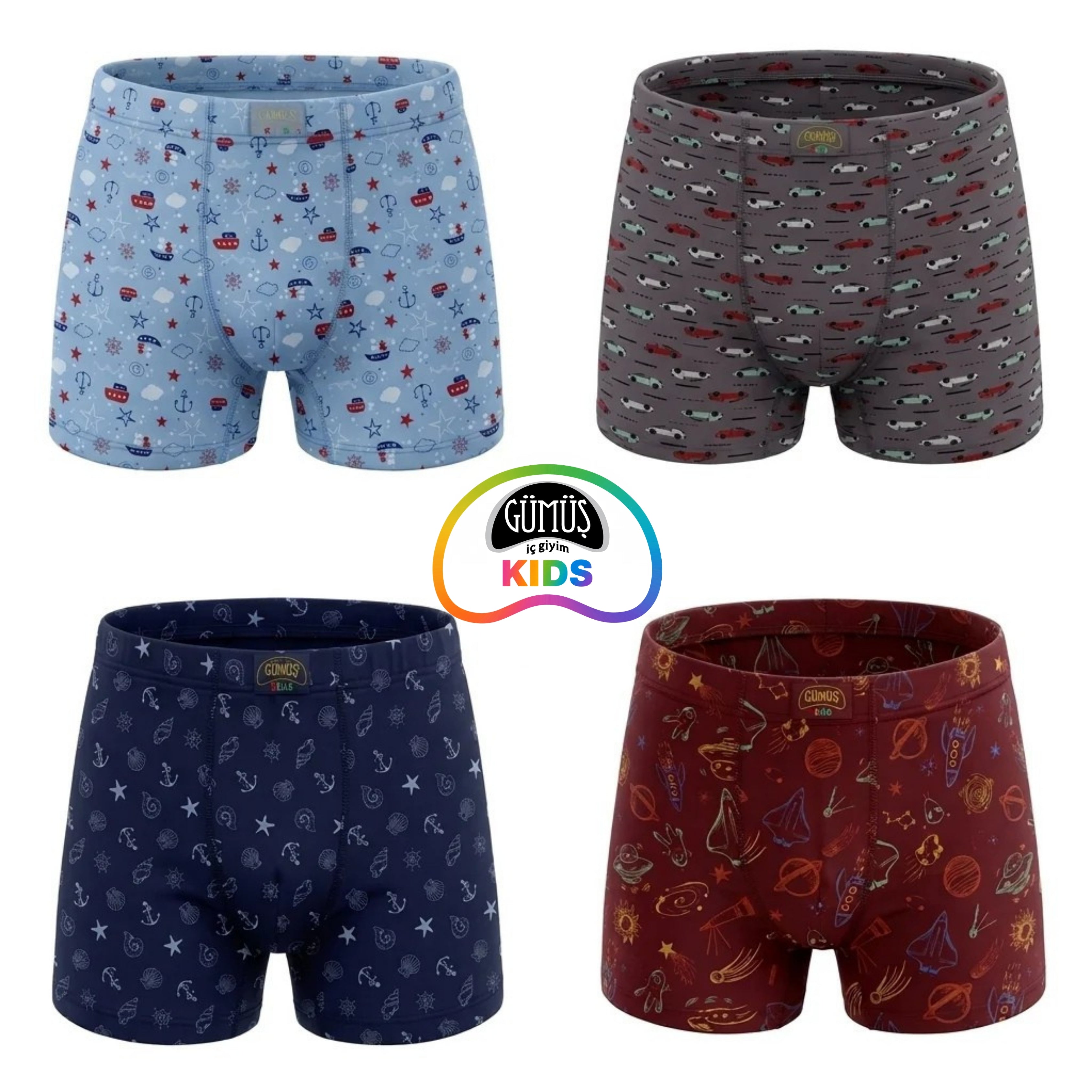Gümüş 3089 Erkek Çocuk Likralı Empirme Boxer
