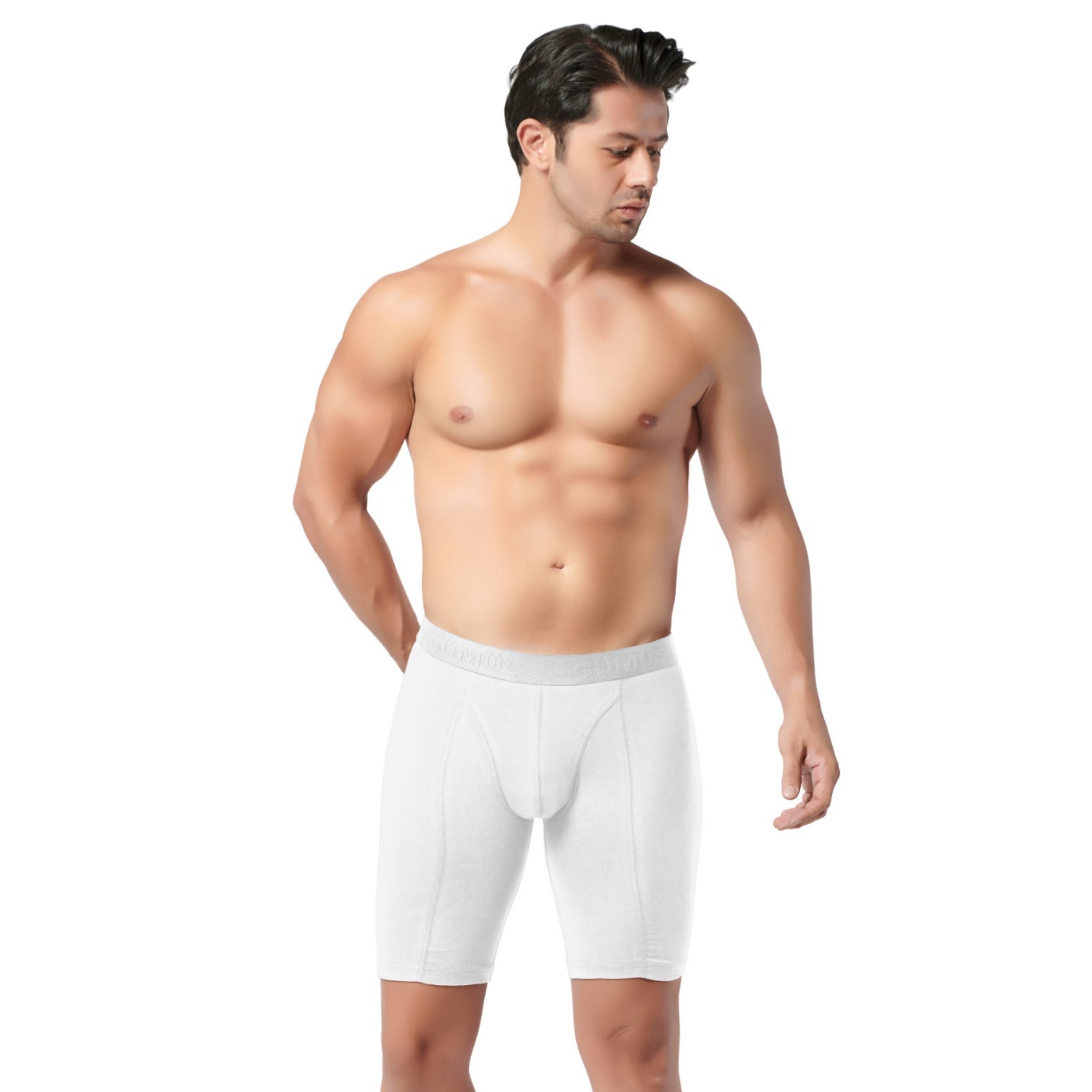 Gümüş 4074 Erkek Likralı Uzun Boxer