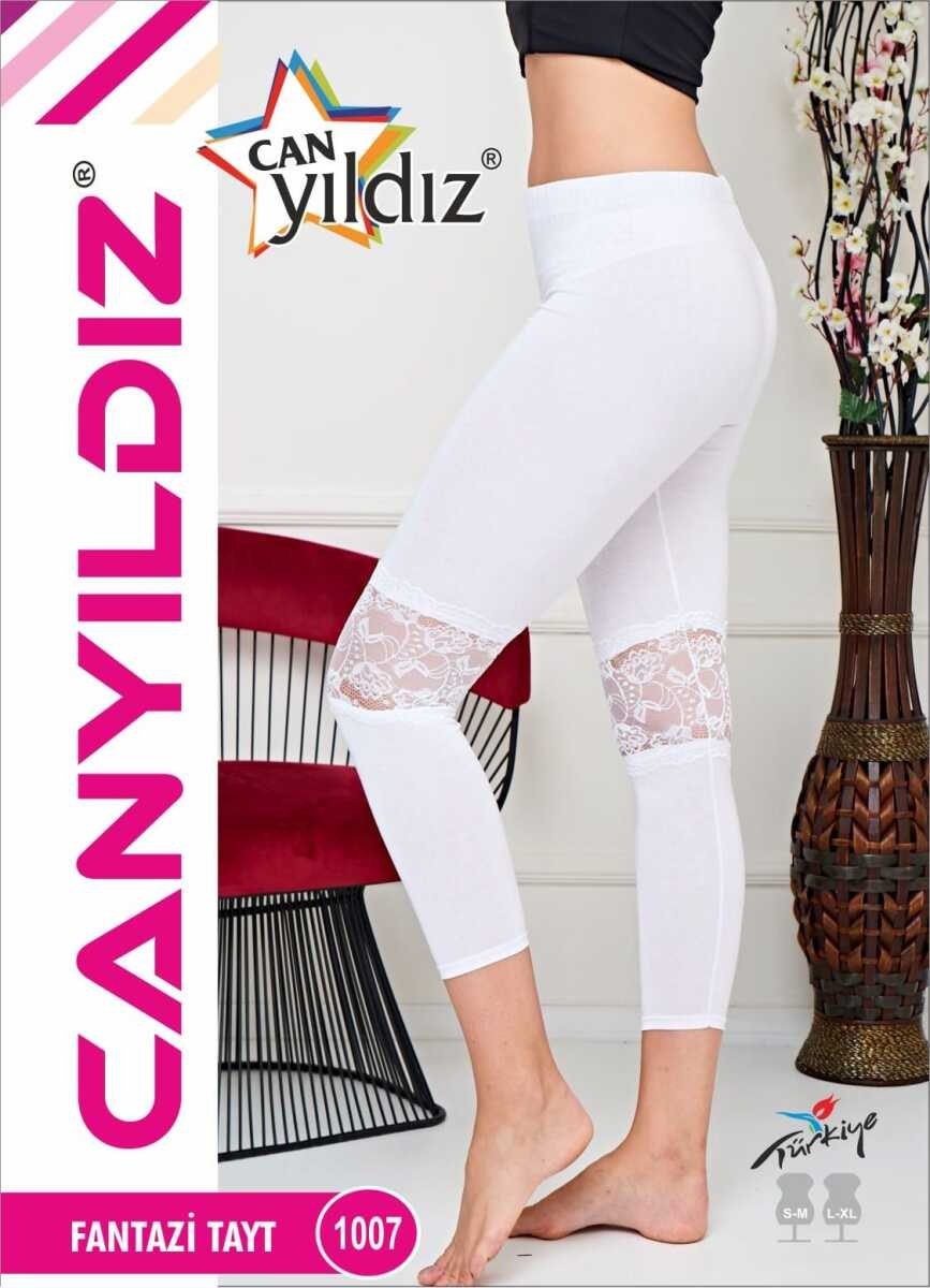 Can Yıldızı 1007 Kadın Dantelli Tayt SİYAH
