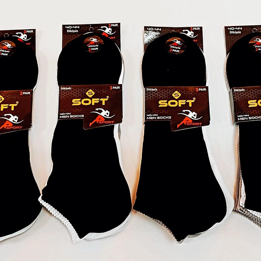 Soft Polyemit Dikişsiz Erkek Patik SİYAH
