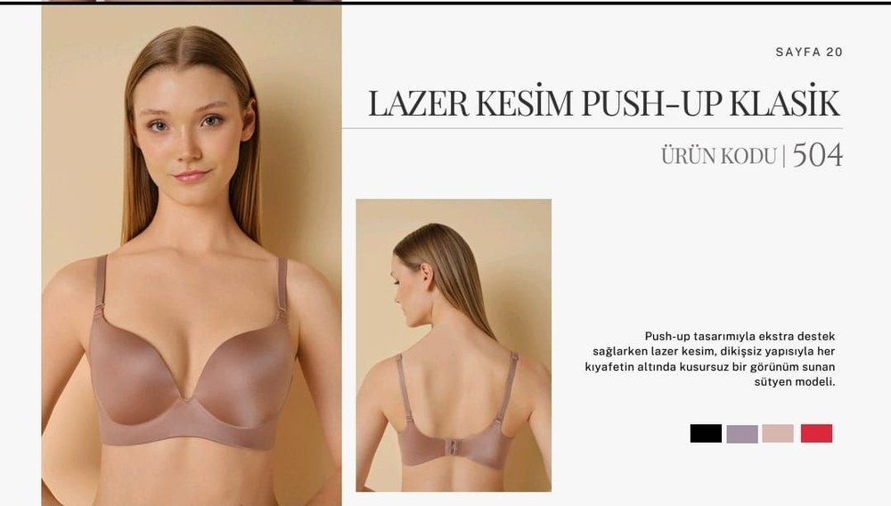 Fk 504 Destekli Balensiz B Kap Lazer Dikişsiz Sütyen EKRU