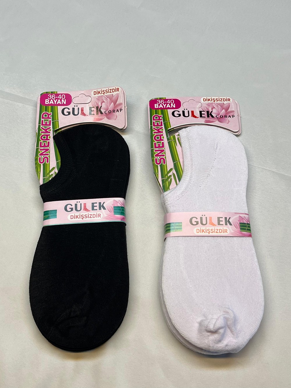 Gülek Dikişsiz Bambu Kadın Sneakers Çorap BEYAZ