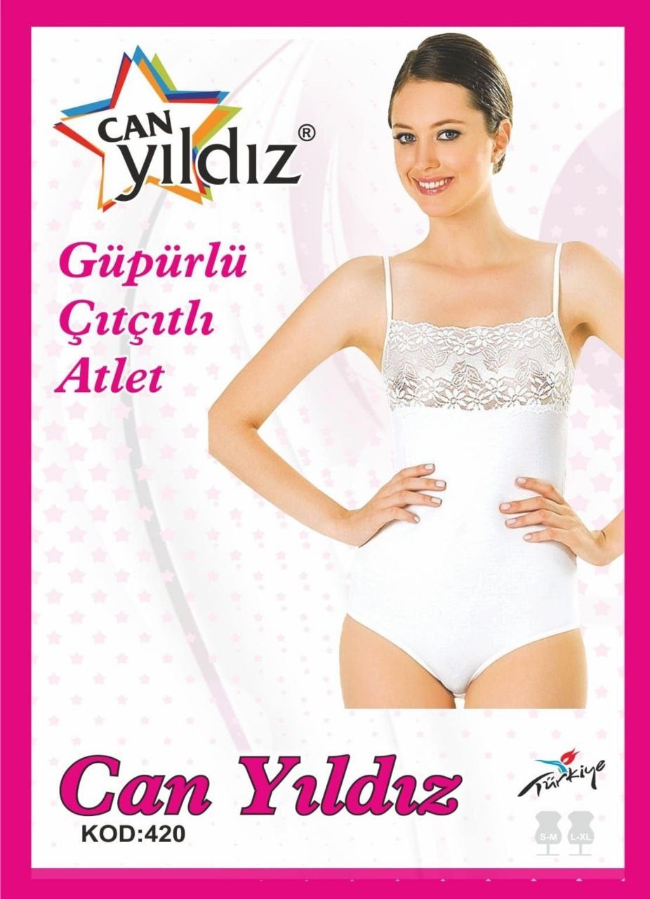 Can Yıldızı 420 Güpürlü Çıtçıtlı Atlet SİYAH