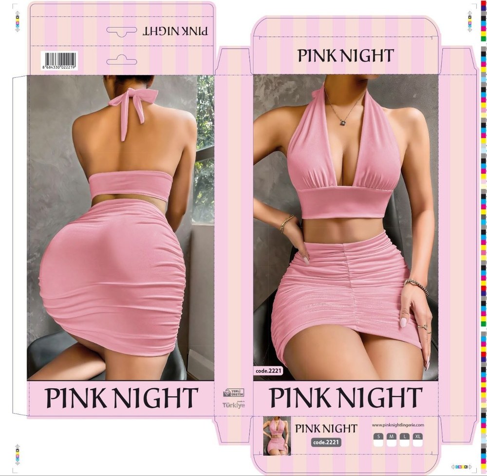 Pink Nıght 3100 Kısa Fantazi Elbise KOD-18