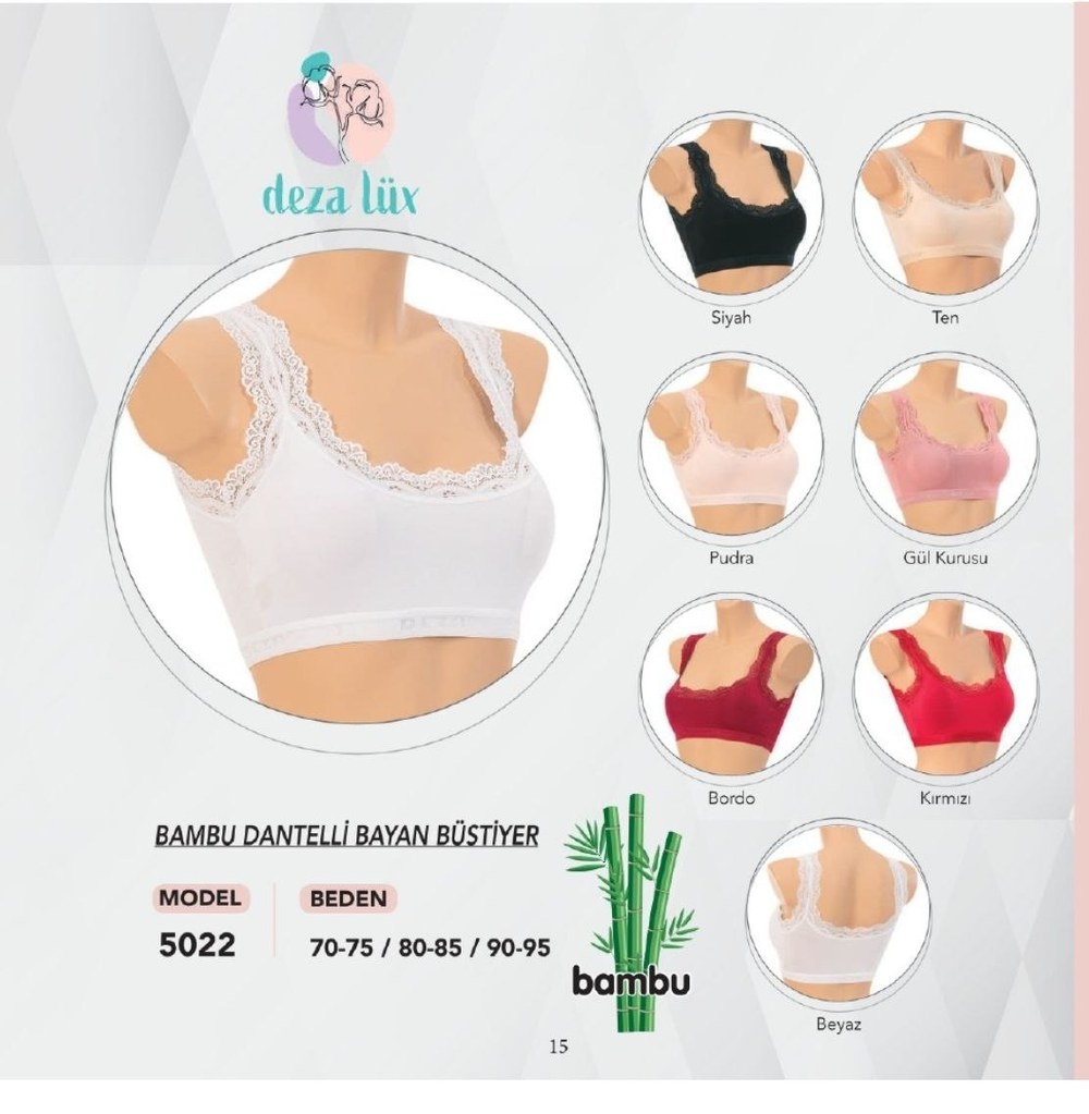 Dondeza 5022 Bambu Dantelli Bayan Büstiyer GÜL KURUSU