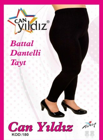 Can Yıldızı 180 Battal Danteli Tayt SİYAH