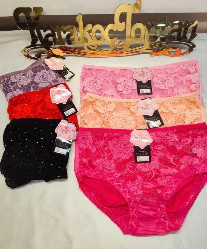 İthal Dantelli Pullu Bayan Bikini ASORTİ