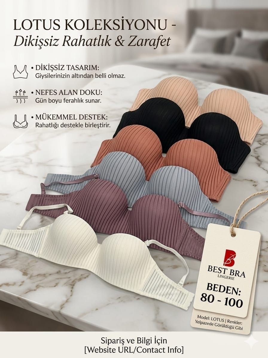Umt 3214 Lotus Balenli İçi Boş Sütyen KİREMİT